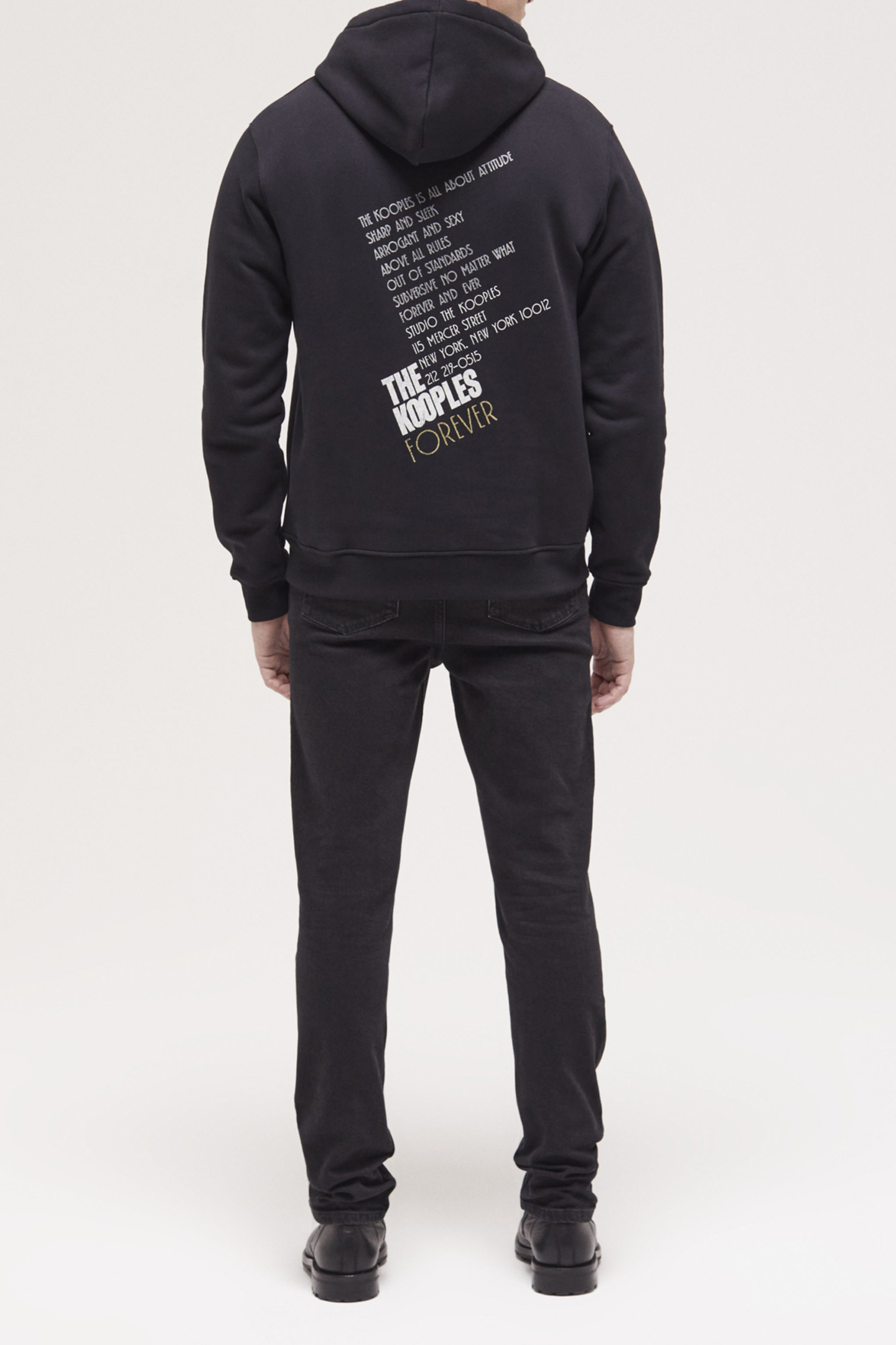 TIGER EMBROIDERED HOODIE BLACK-ANTIC GOLD 2