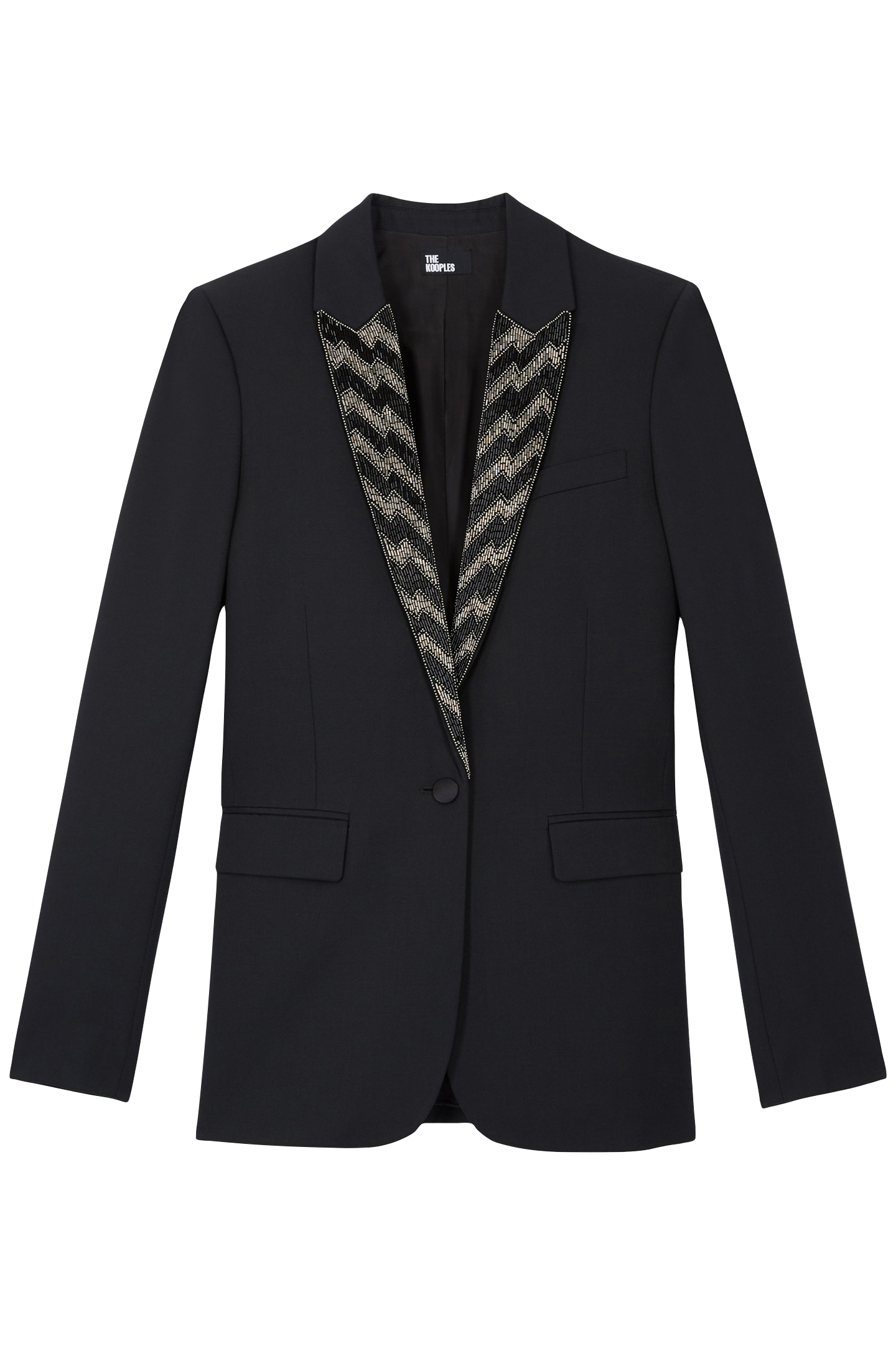 EMBROIDERED JACKET WITH LAPELS BLACK 1