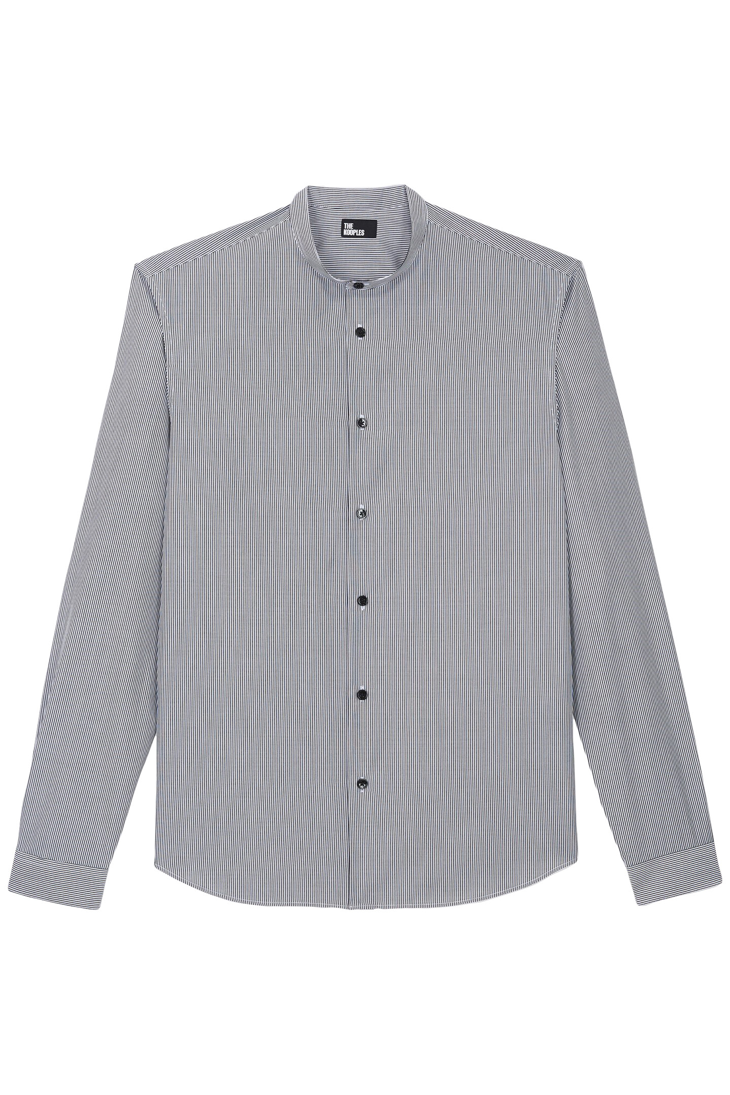 SLIM SHIRT WITH OFFICER COLLAR BLACK WHITE 3