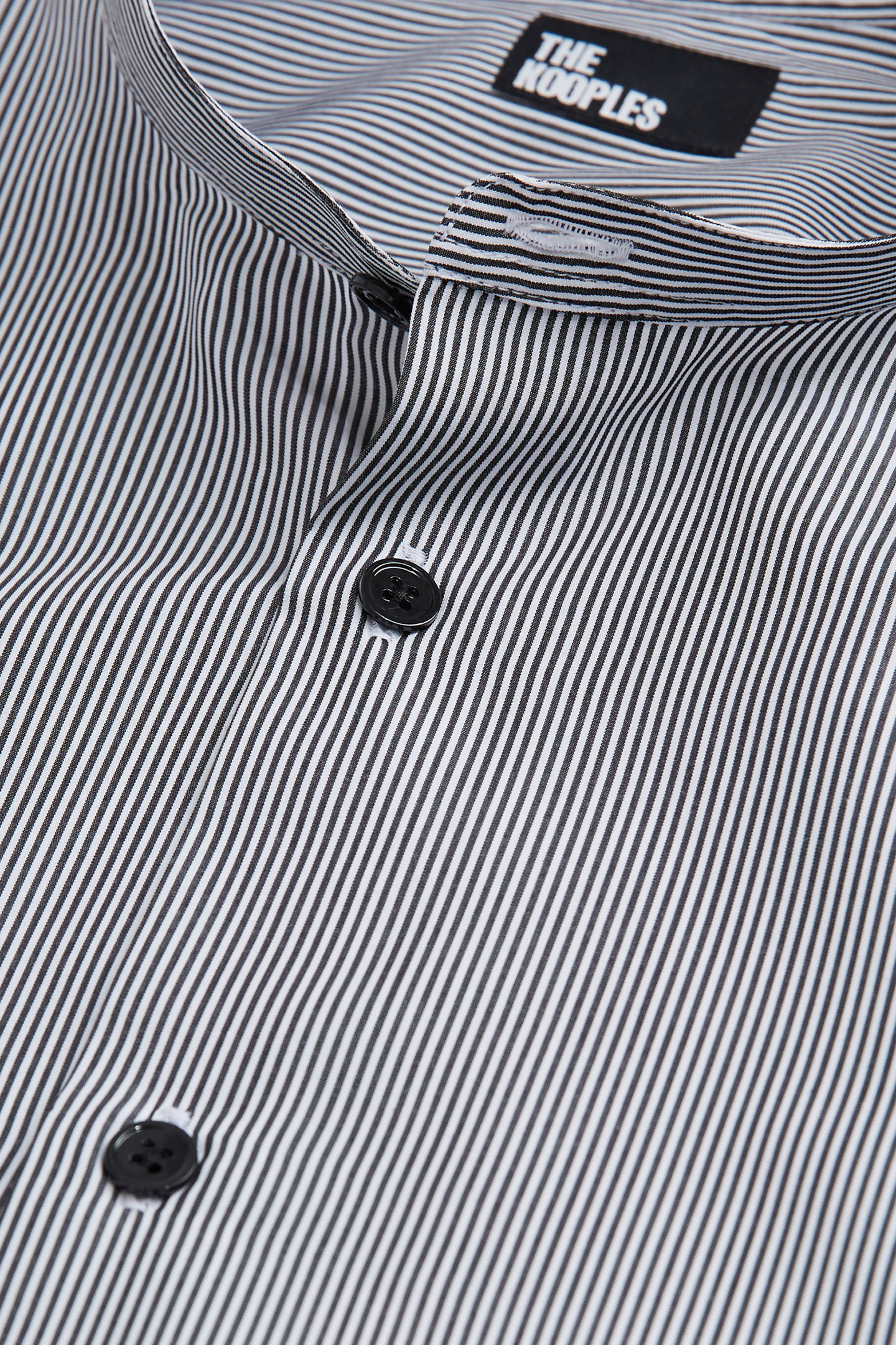 SLIM SHIRT WITH OFFICER COLLAR BLACK WHITE 6