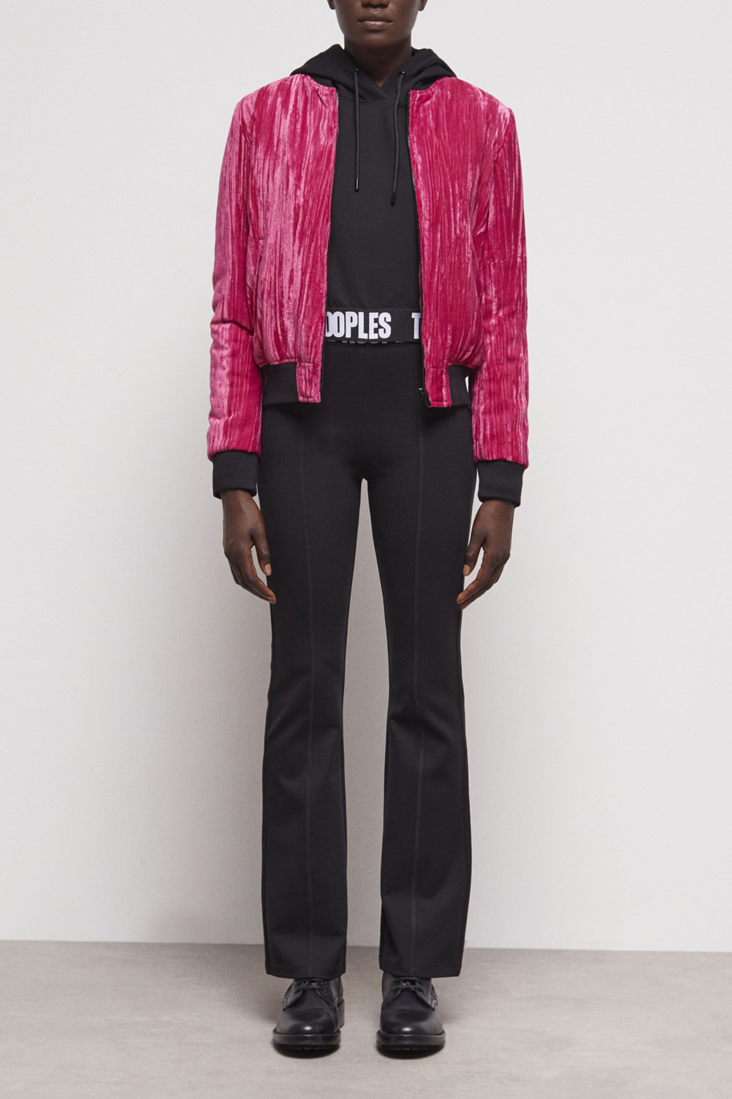 CRINKLE VELVET JACKET PINK 2