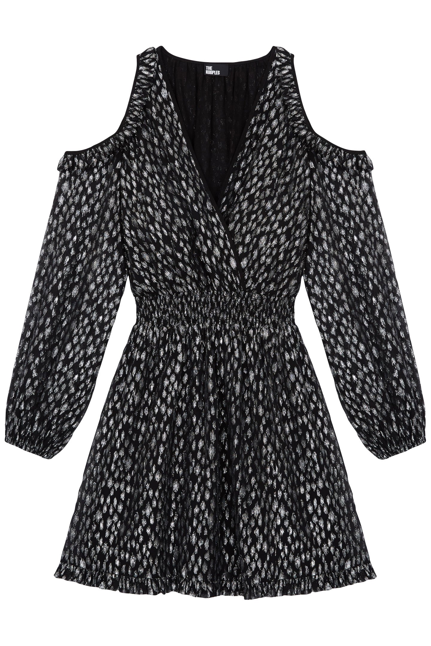 OFF THE SHOULDERS SHORT DRESS ANTIC SILVER 1