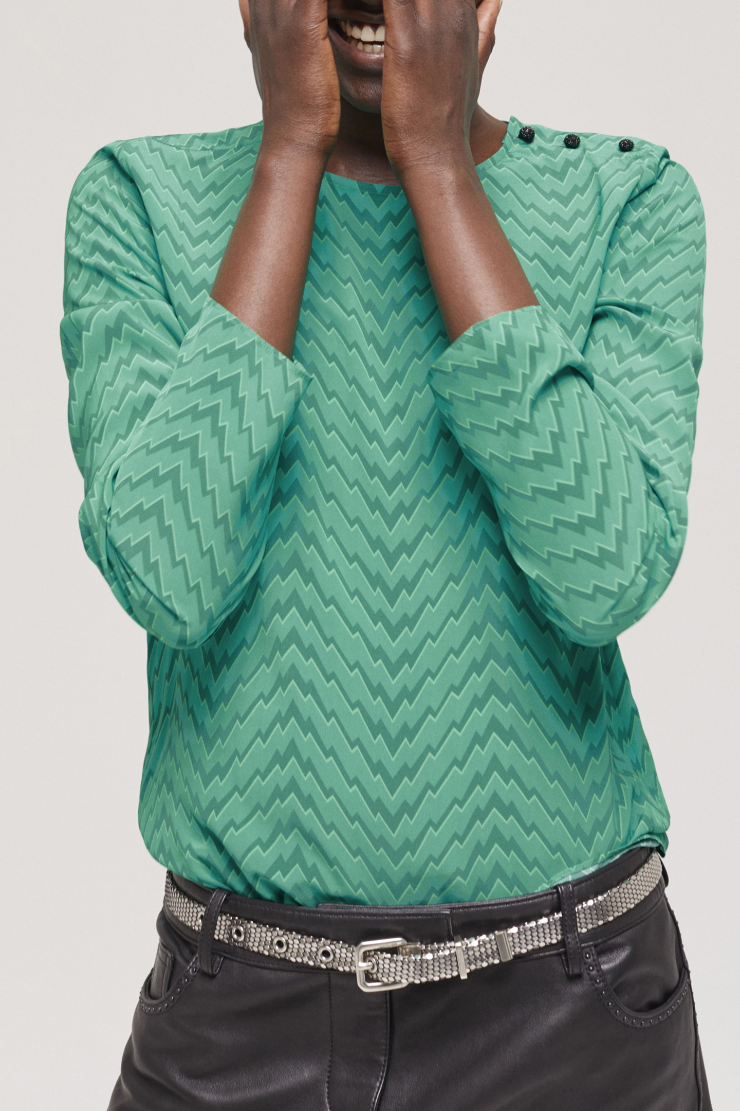 TOP SLEEVES LONGUES PRINT ZIG ZAG GREEN 5