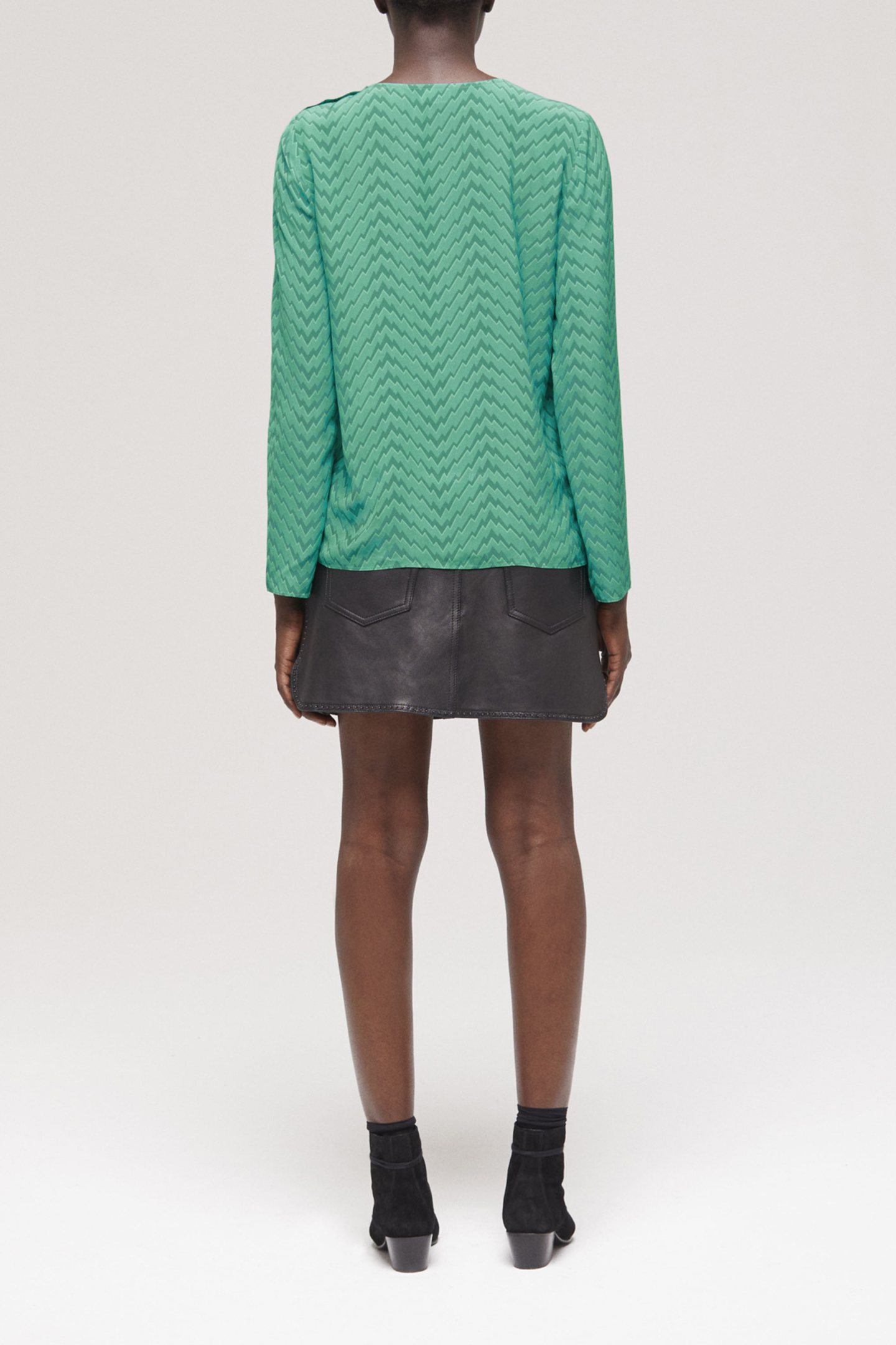 TOP SLEEVES LONGUES PRINT ZIG ZAG GREEN 2