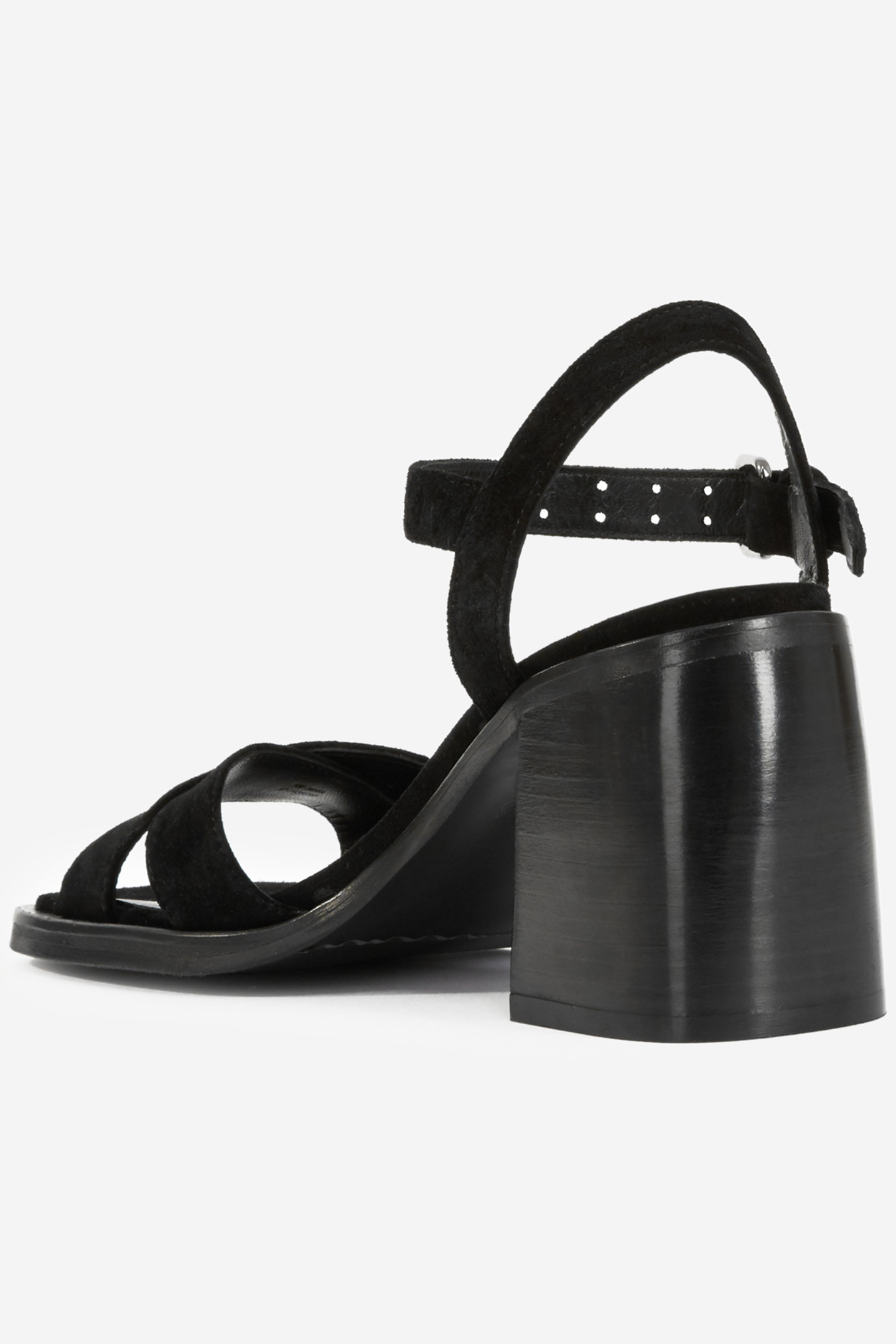 HIGH-HEEL LEATHER SANDALS BLACK 2