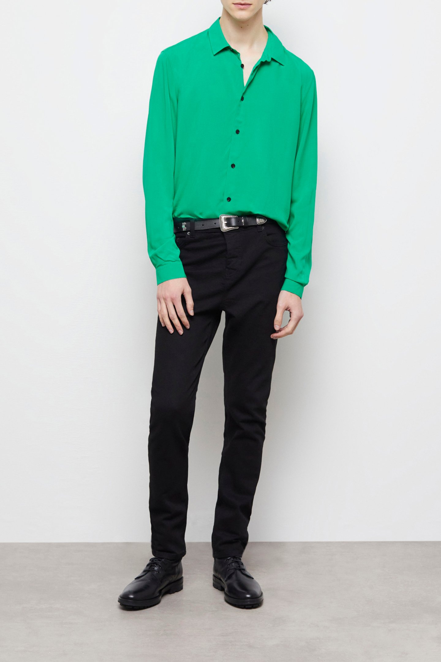 LONG-SLEEVED SHIRT WITH CLASSIC COLLAR GREEN 2
