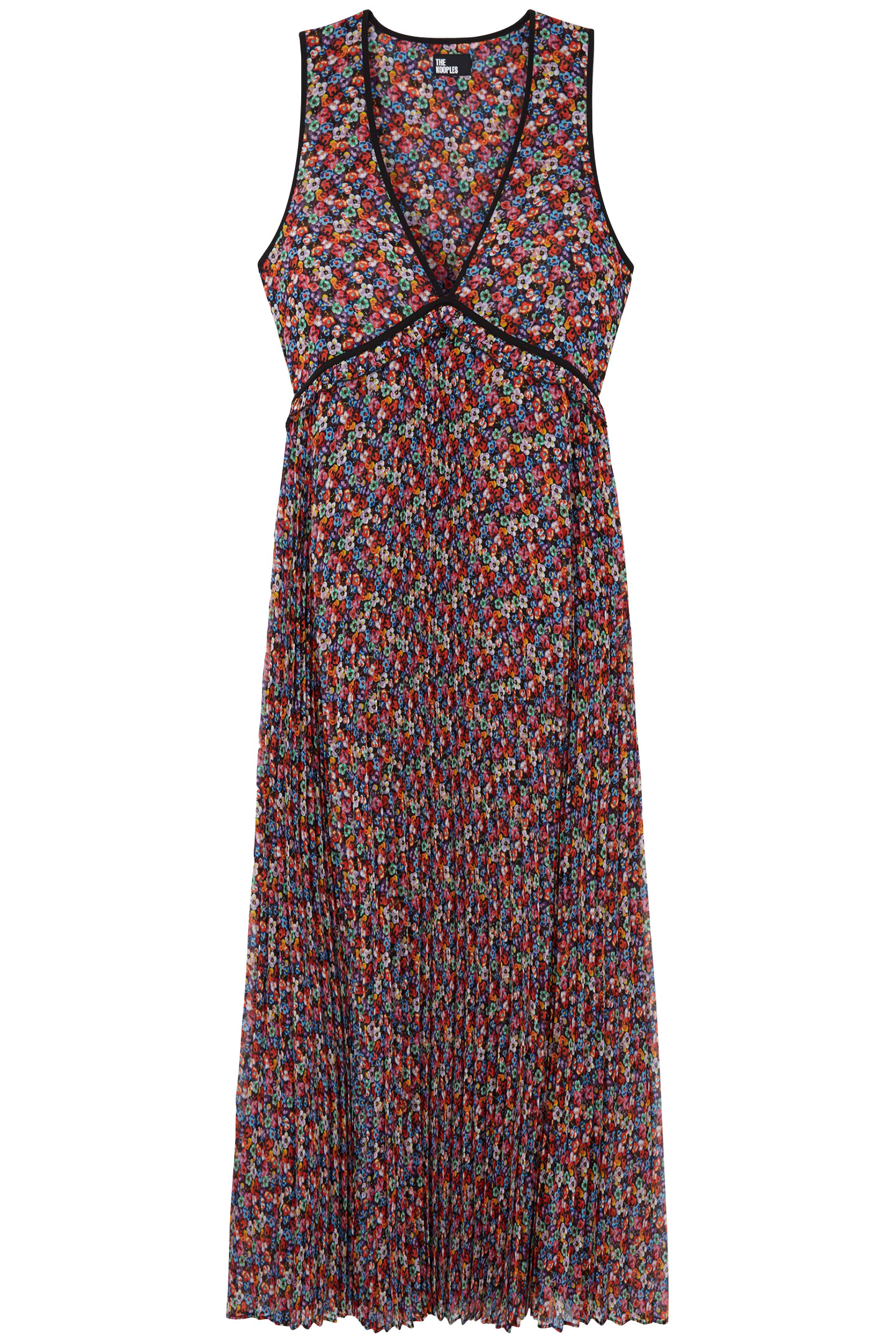 SLEEVELESS DRESS WITH LONG PLEATED SKIRT MULTICOLOR 1