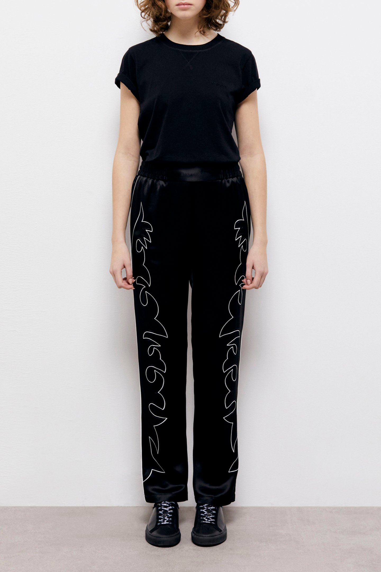 PANTS WITH ELASTICATED WAIST BLACK 1