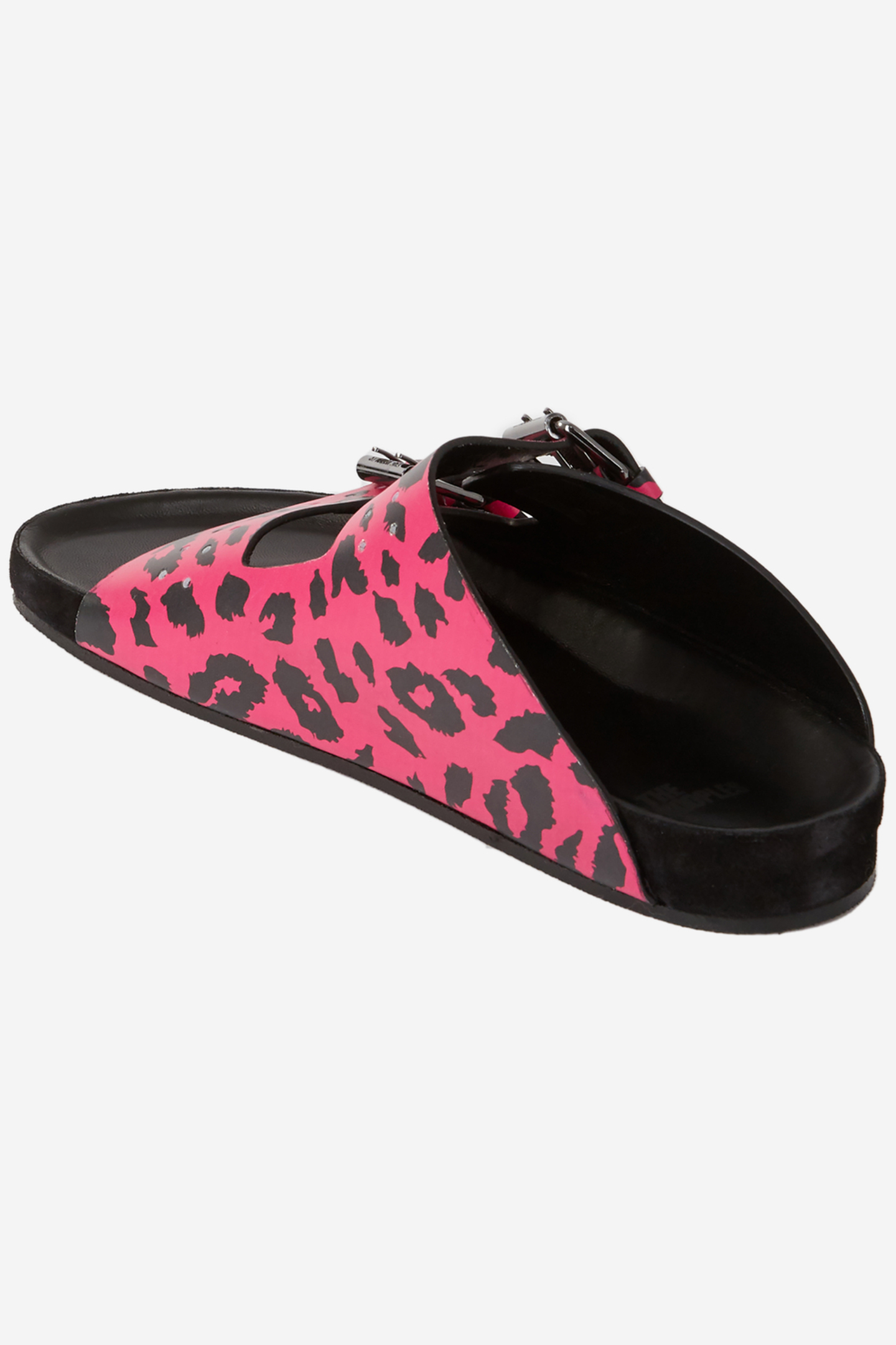 LEOPARD PRINT LEATHER SANDALS PINK 3