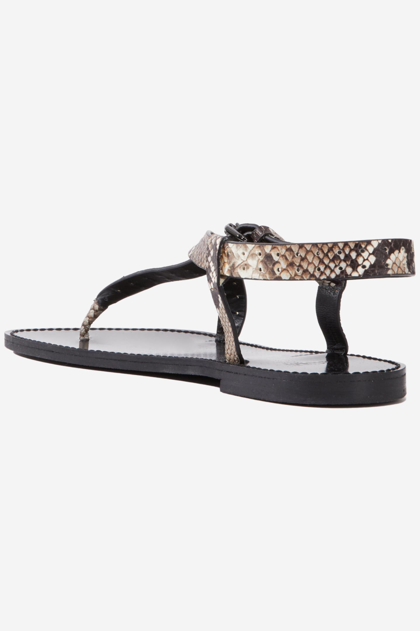 SANDALS WITH PERFORATED STRAPS BEIGE-BROWN 3