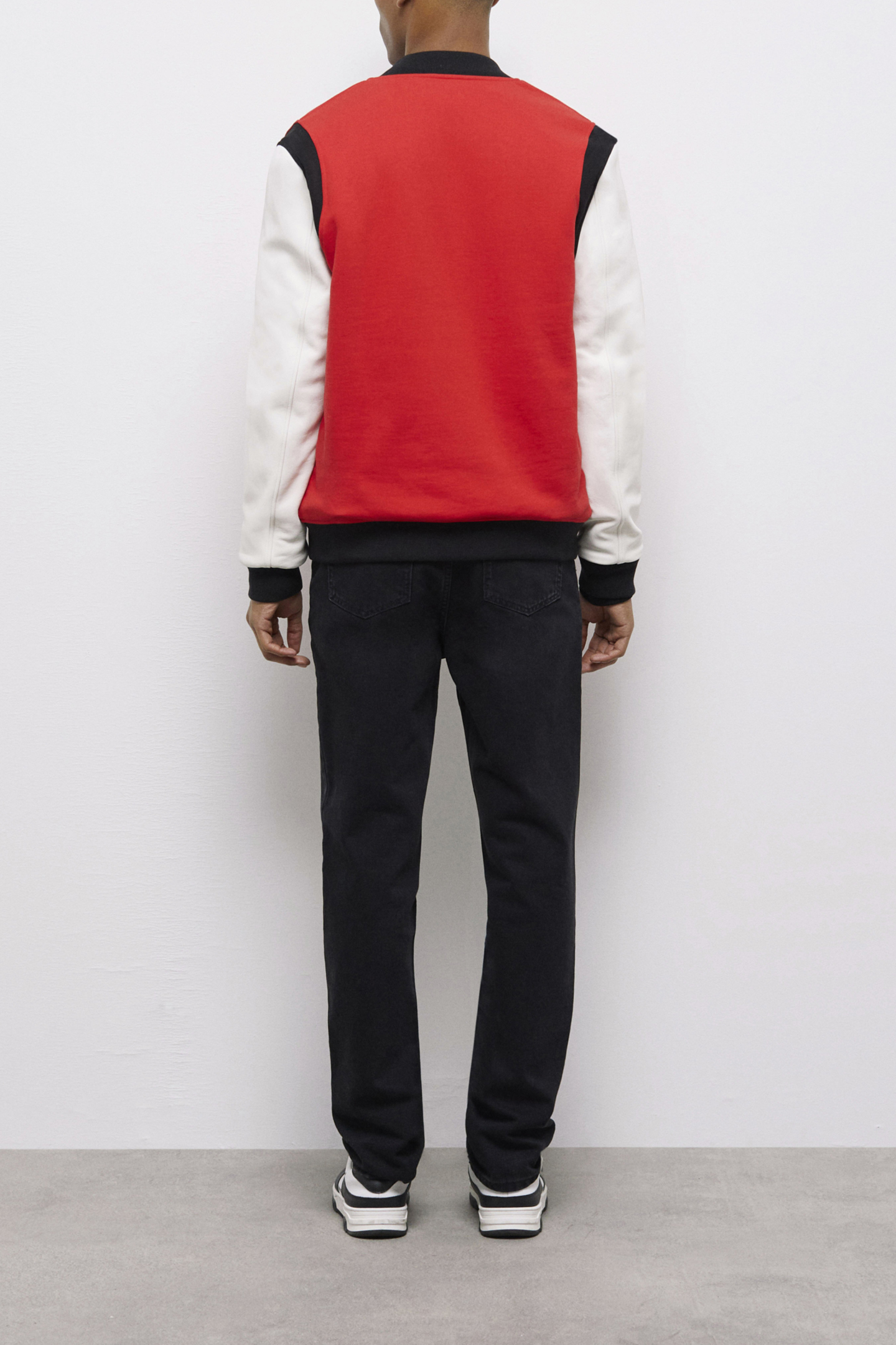 TEDDY WITH LEATHER SLEEVE AND K EMBROIDERY RED/WHITE 2