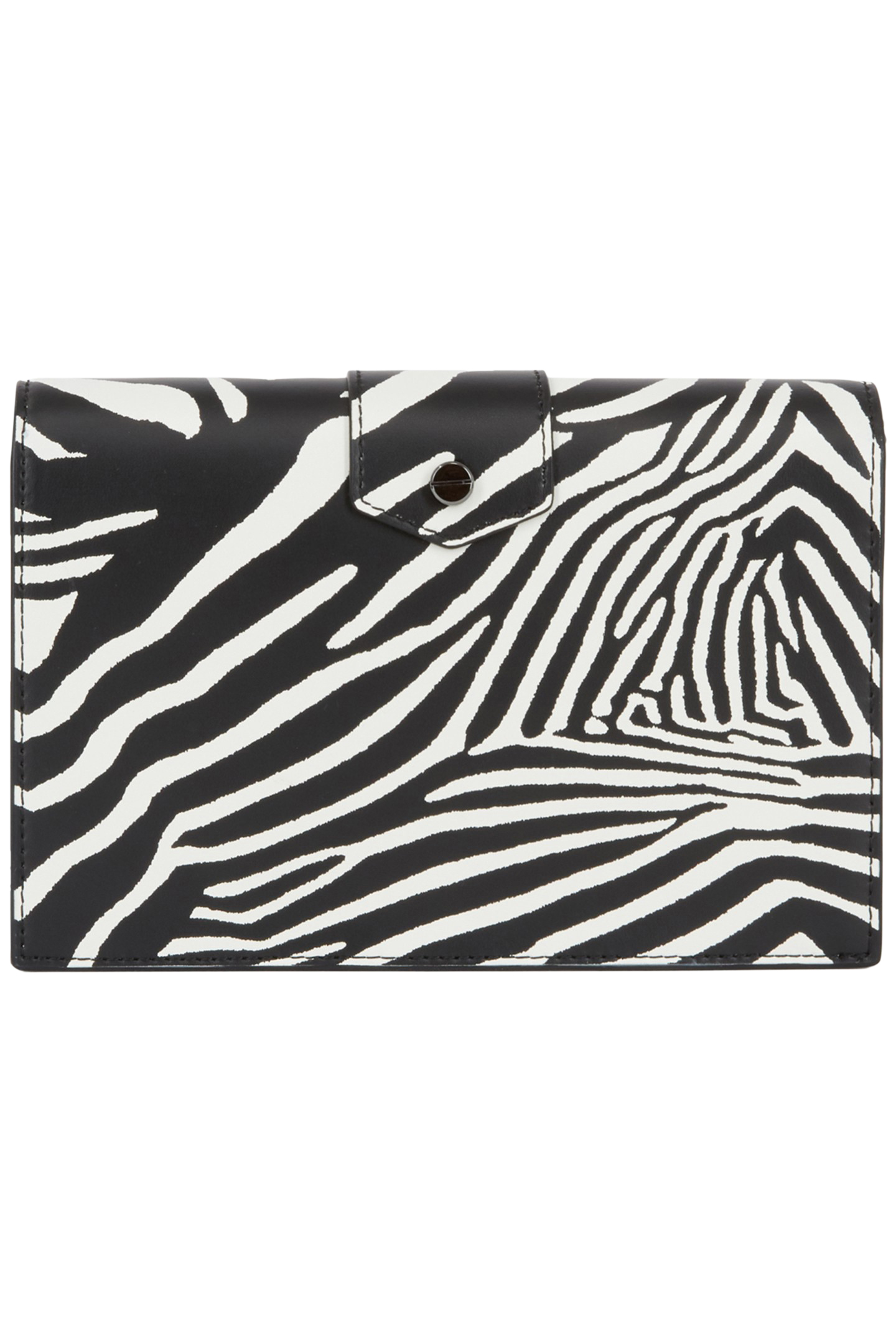 EMILY MEDIUM ZEBRA PRINT POUCH BLACK/WHITE 2