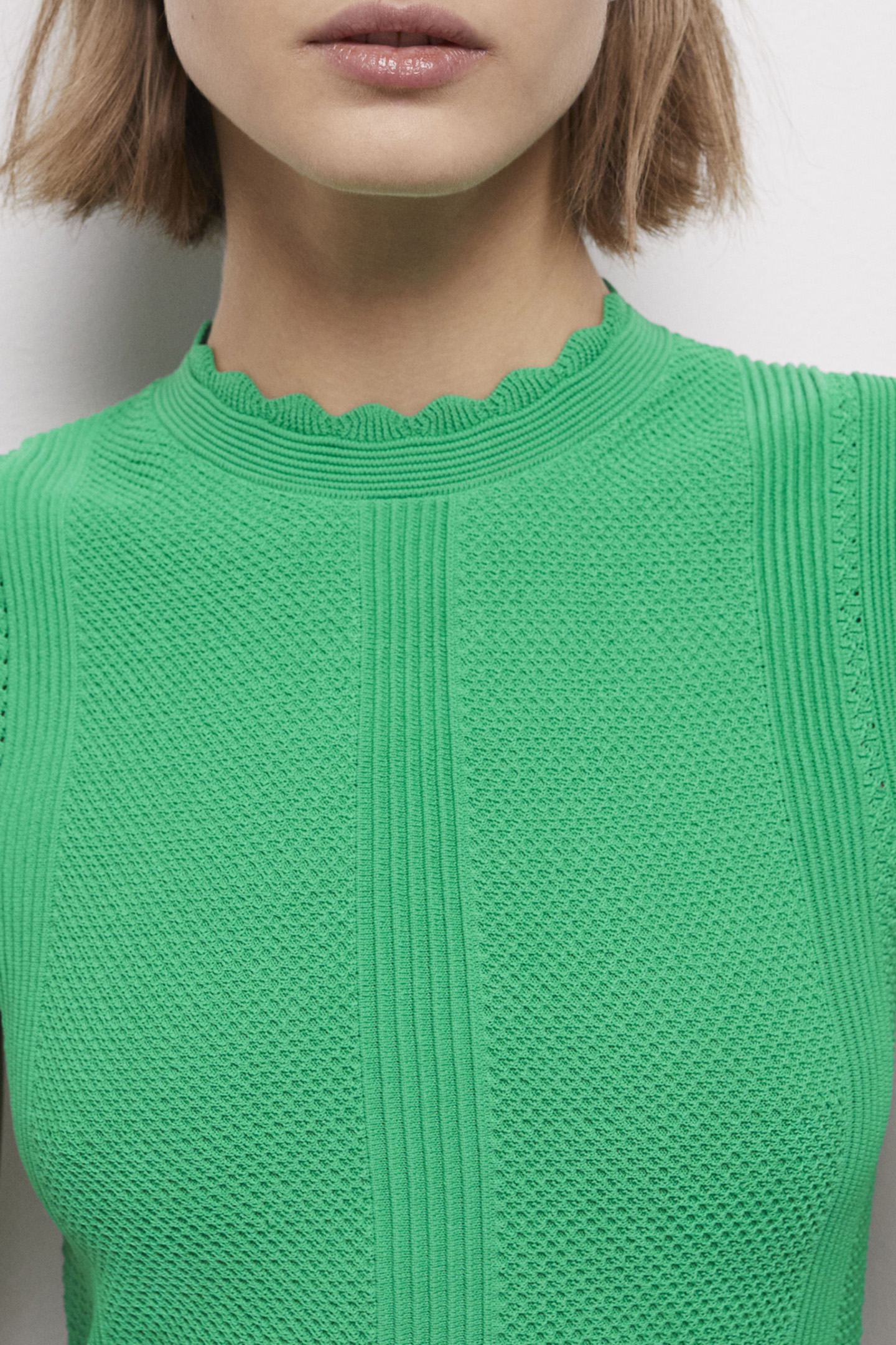 SHORT SLEEVELESS KNIT DRESS GREEN 5