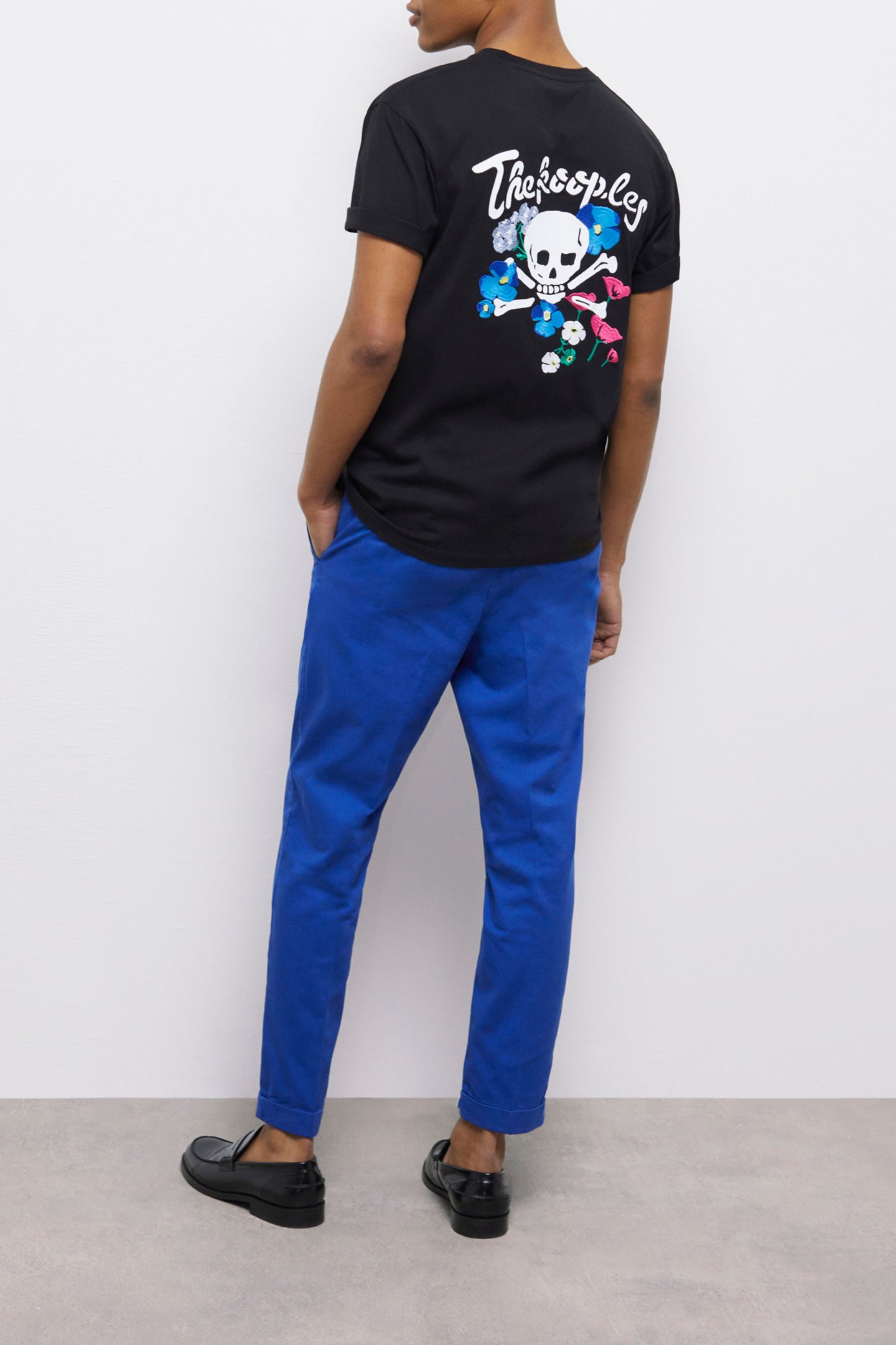 STRAIGHT PANTS WITH SEMI-ELASTICATED WAISTBAND BLUE 5