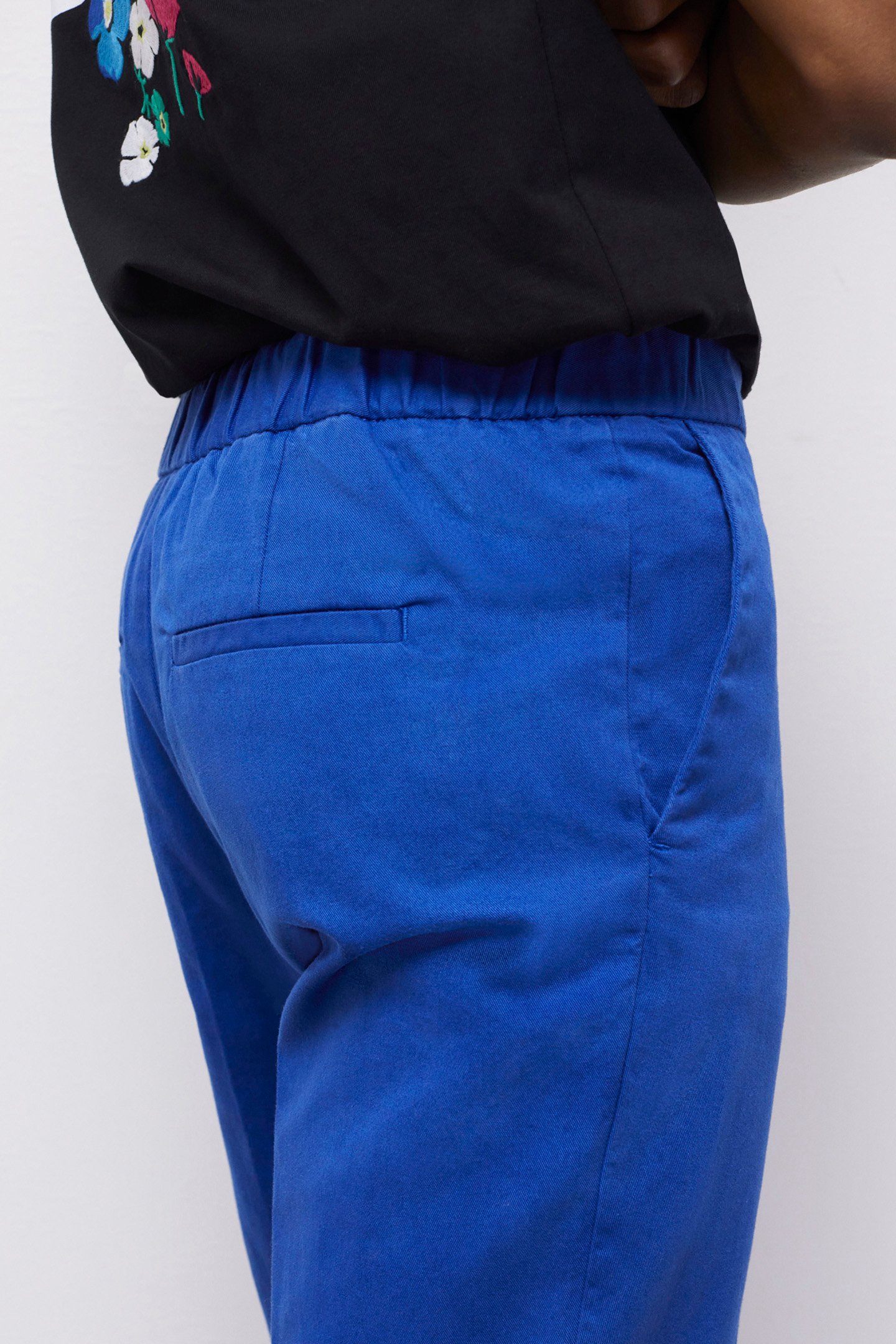 STRAIGHT PANTS WITH SEMI-ELASTICATED WAISTBAND BLUE 6