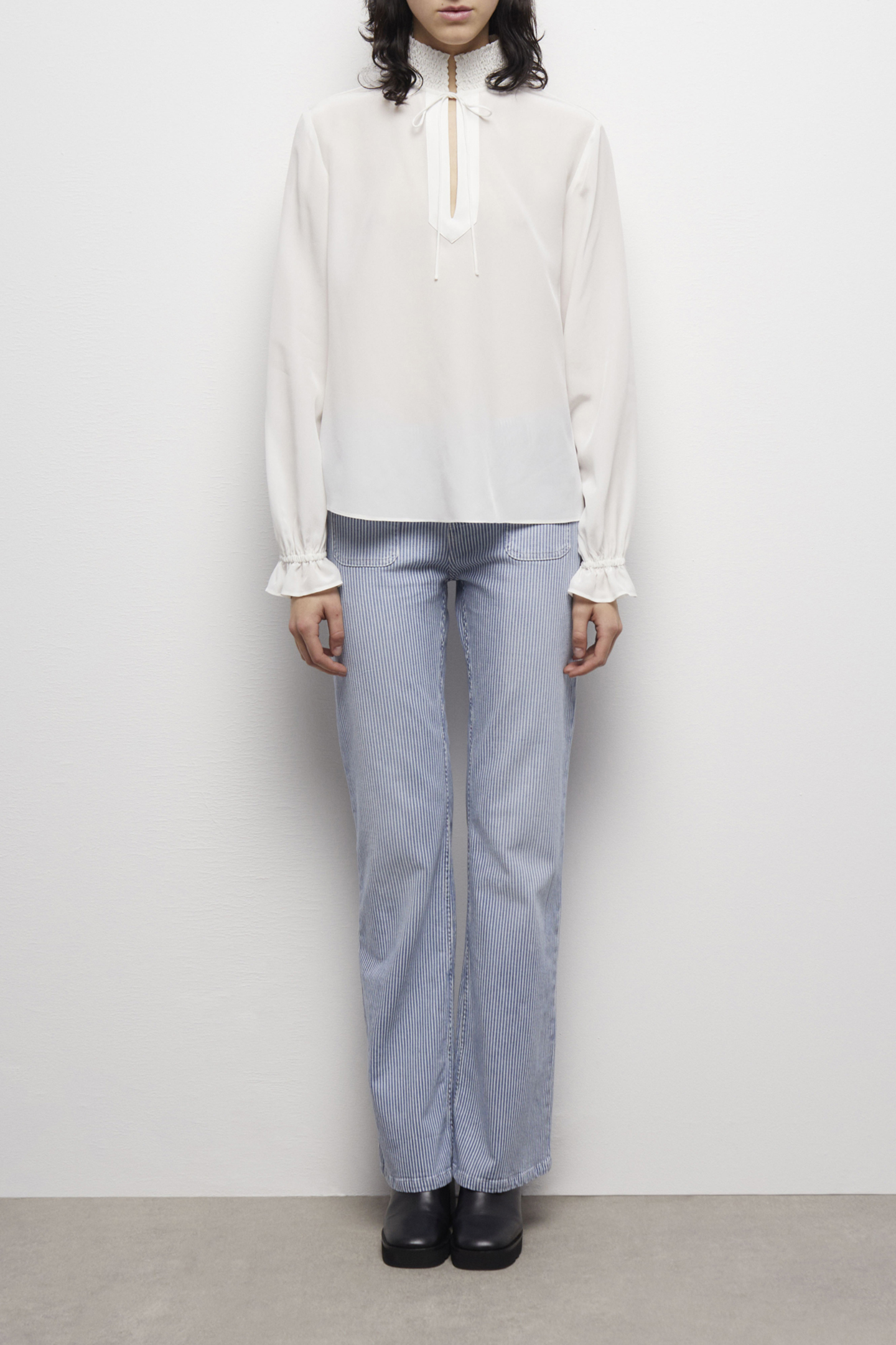 TOP A LONG SLEEVES COL SMOCKE WHITE 1