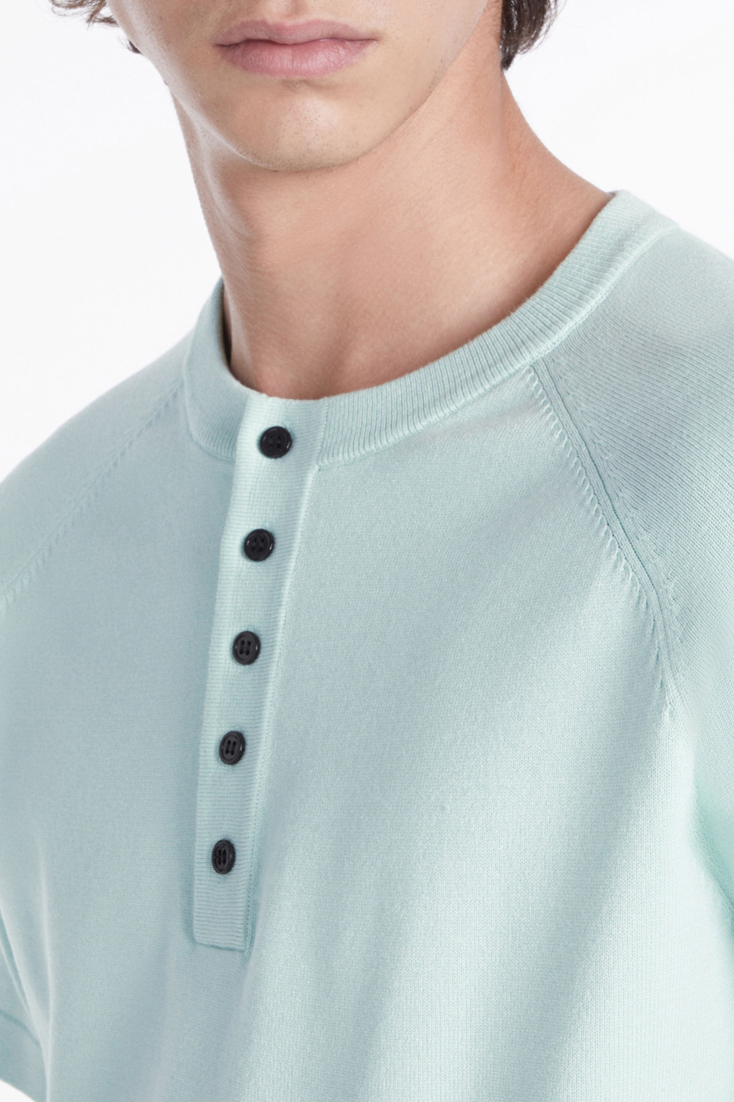 SHORT-SLEEVED SWEATER WITH TUNISIAN COLLAR OCEAN 5