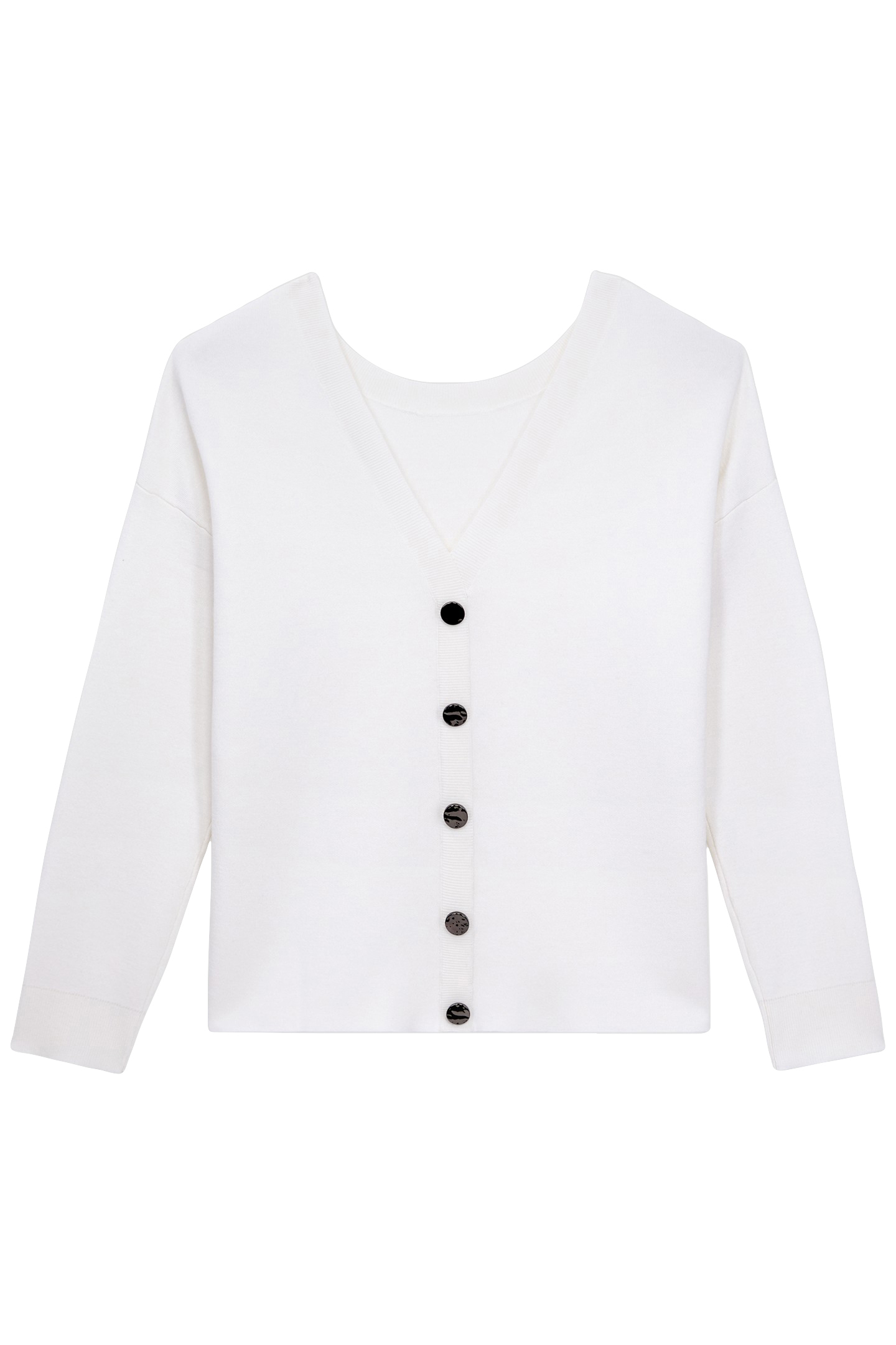 SWEATER WITH FAKE BUTTONS ON THE BACK ECRU 6