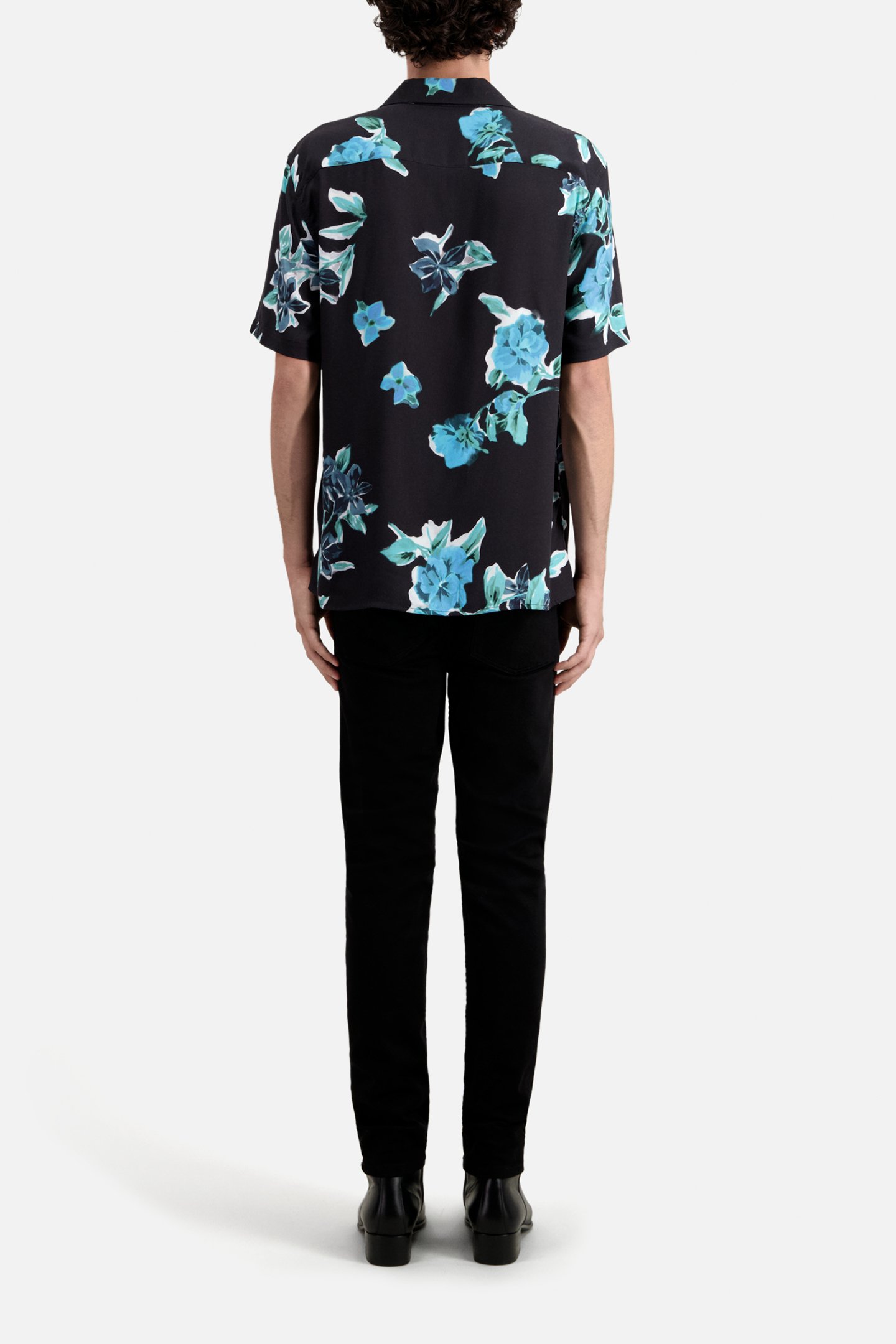 SHORT SLEEVE SHIRT WITH CLASSIC COLLAR BLACK BLUE 3