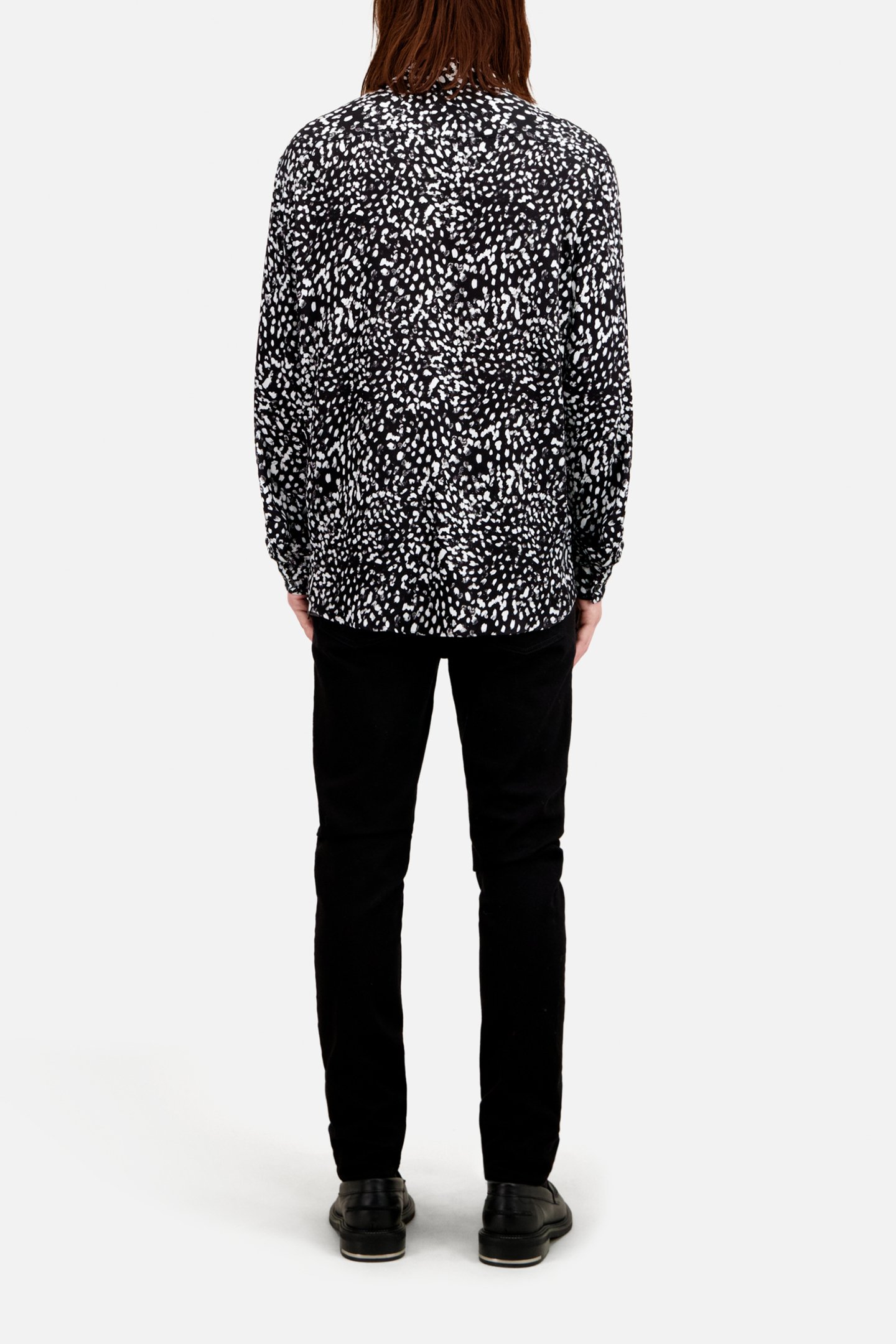 SLIM D LONG SLEEVE SHIRT BLACK-ECRU 3