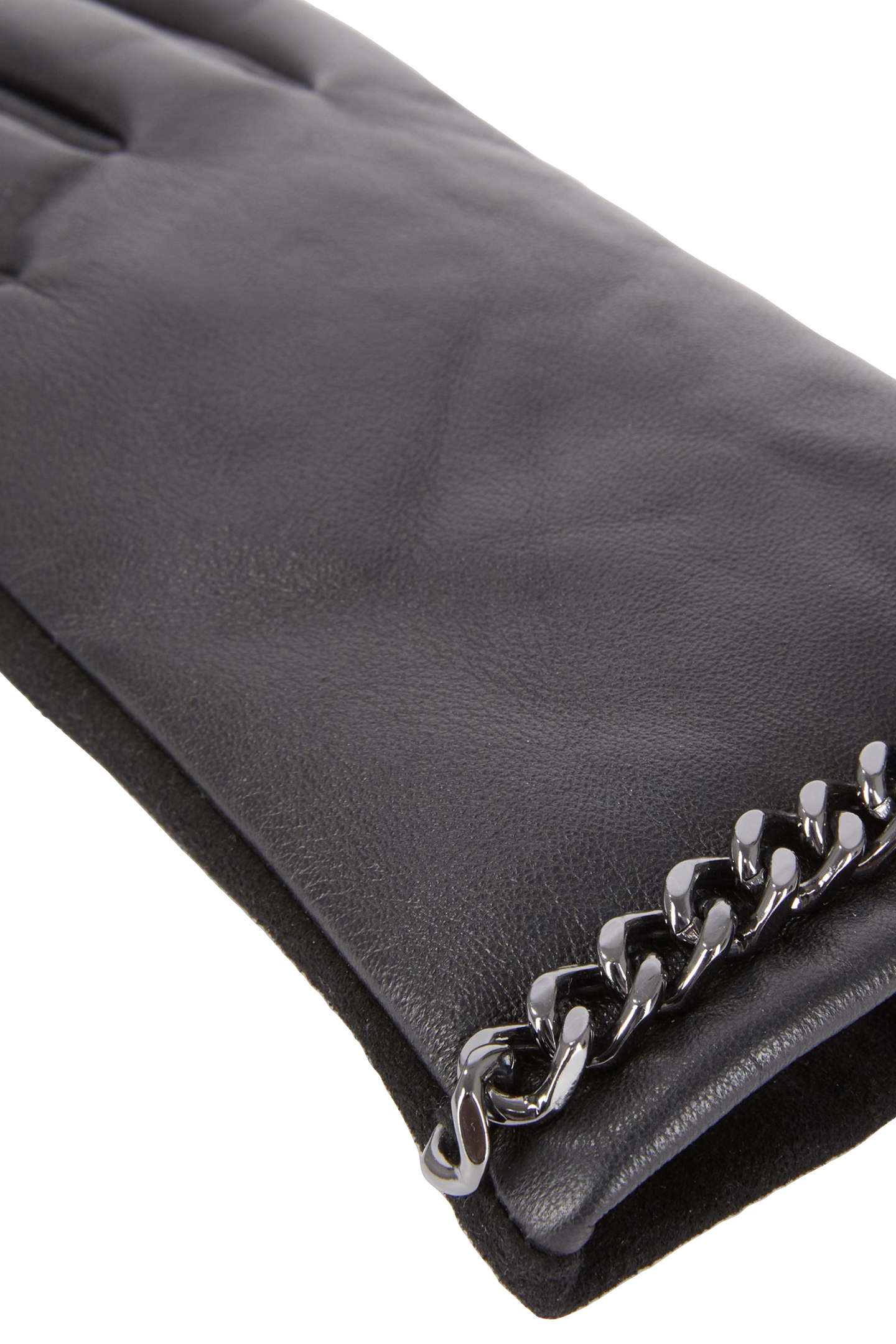 LEATHER GLOVES WITH CHAIN BLACK 2