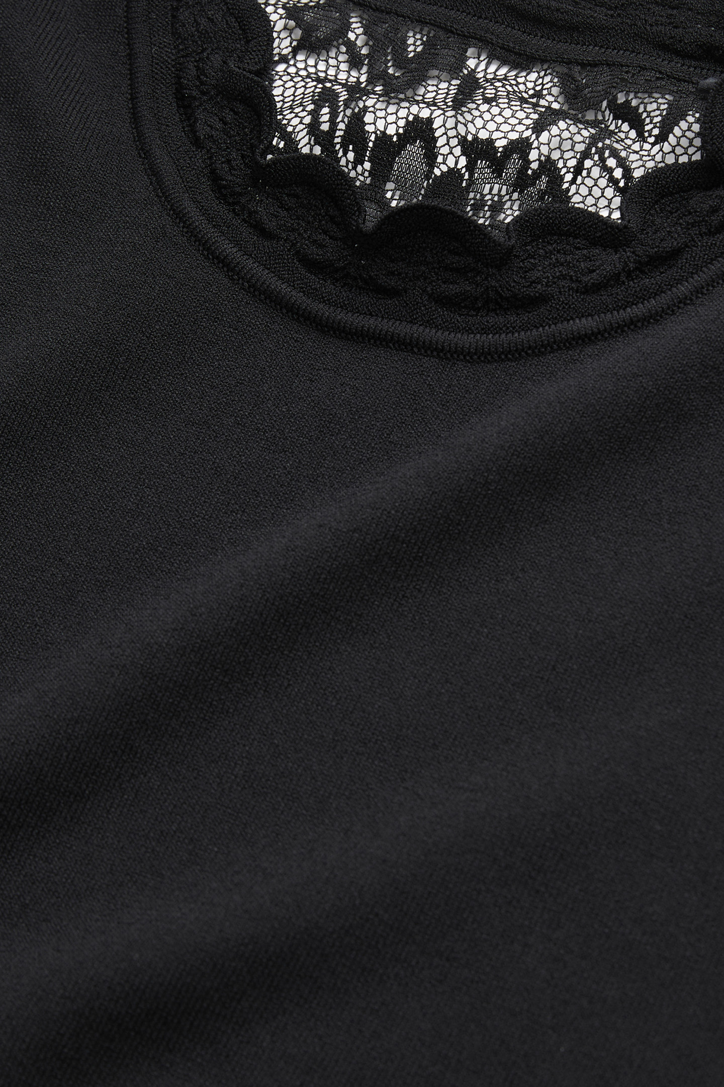 ROUND NECK SWEATER WITH LACE BACK BLACK 5