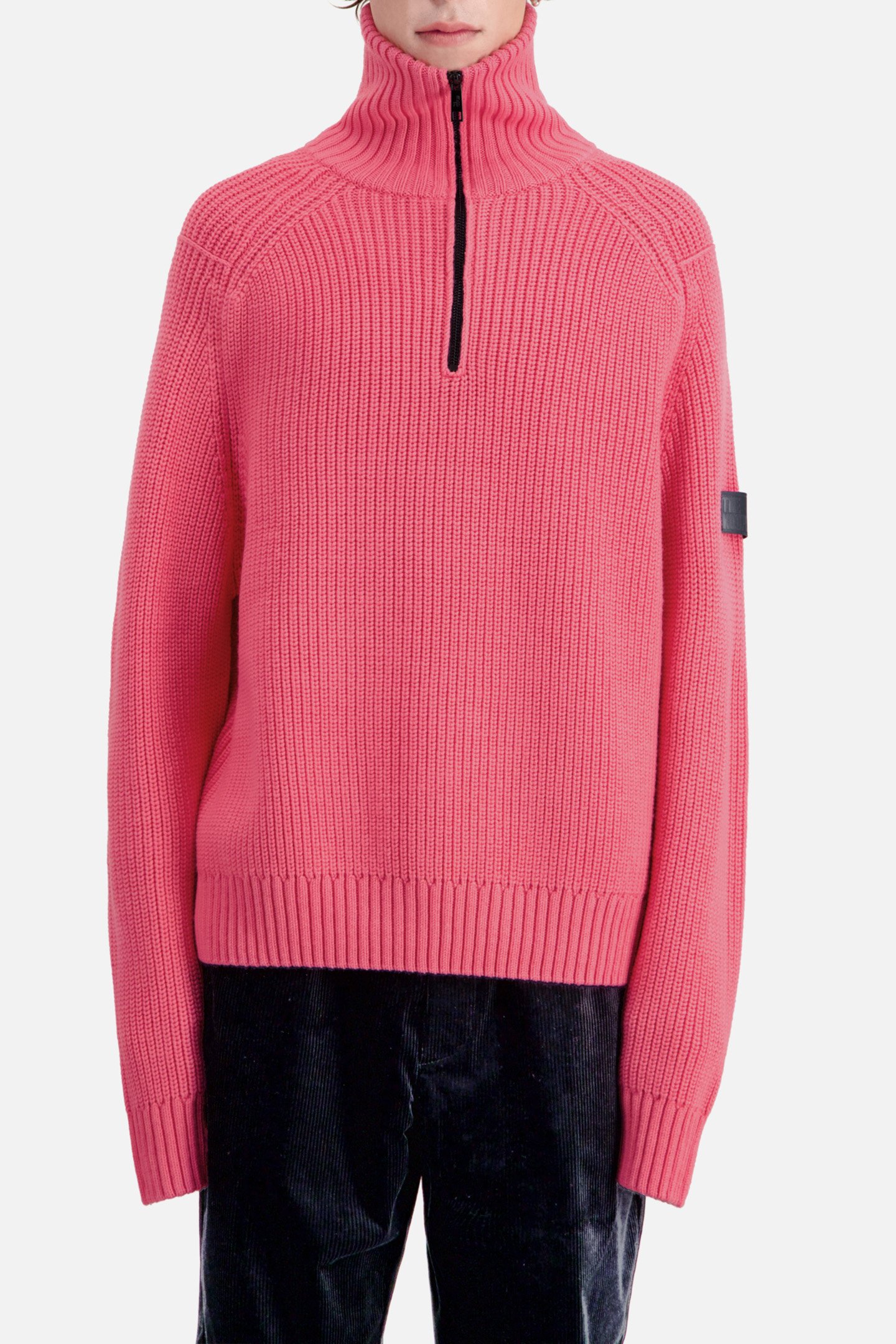 TRUCKER NECK SWEATER OLD PINK 1