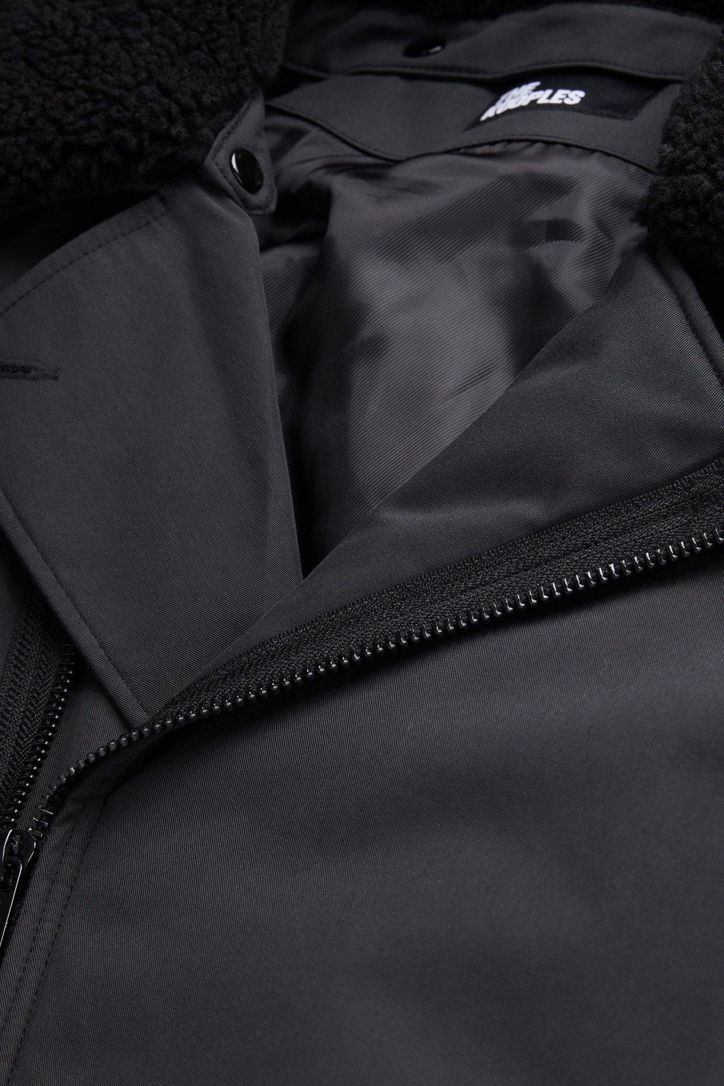 BOMBER JACKET WITH FAUX FUR COLLAR BLACK 2