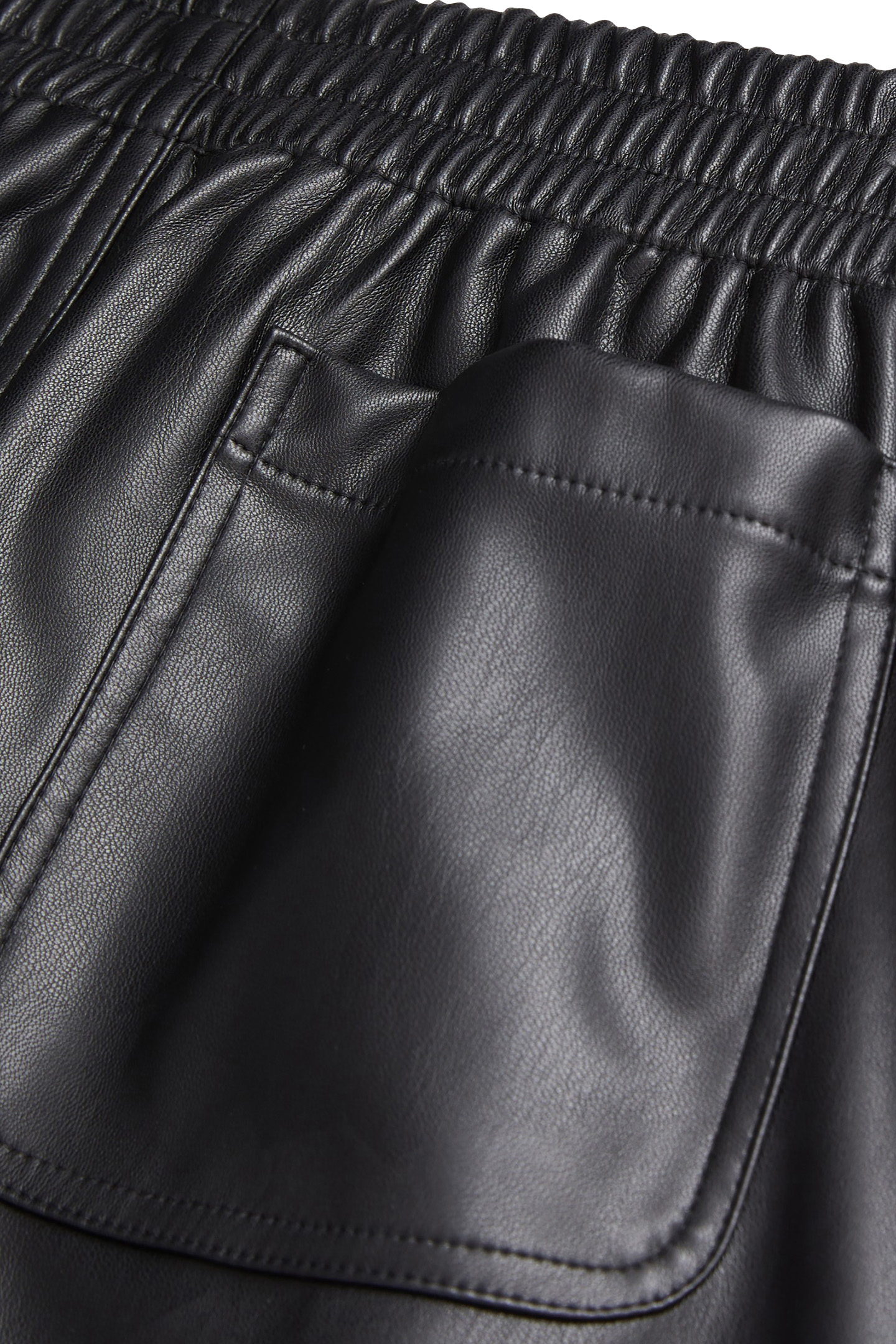 VEGAN LEATHER WIDE PANTS BLACK 4