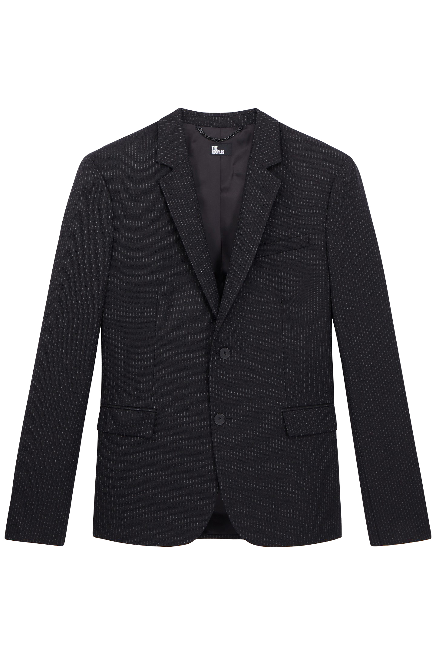 STRAIGHT-FIT STRIPED SUIT JACKET BLACK-ECRU 4
