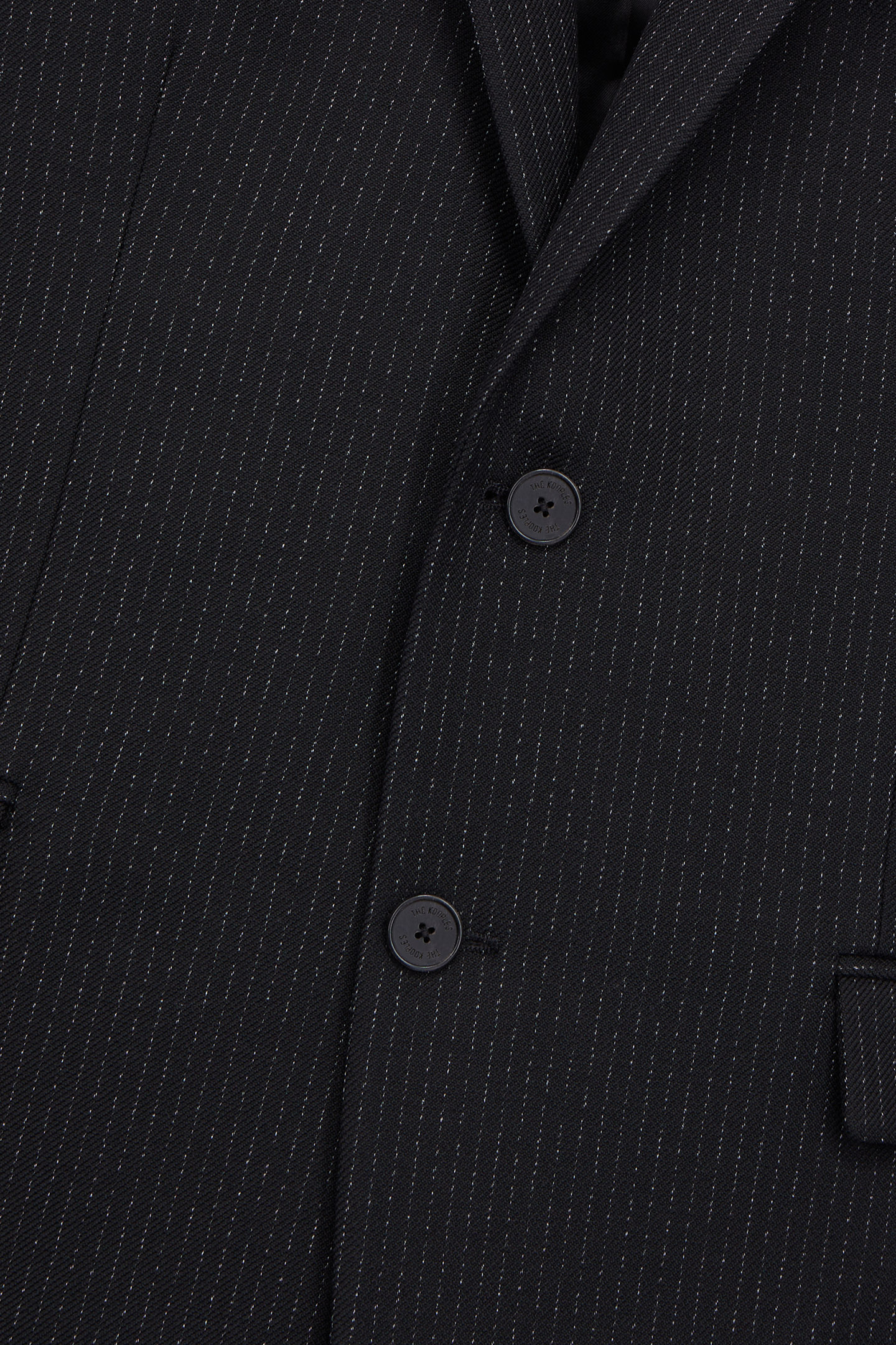 STRAIGHT-FIT STRIPED SUIT JACKET BLACK-ECRU 5