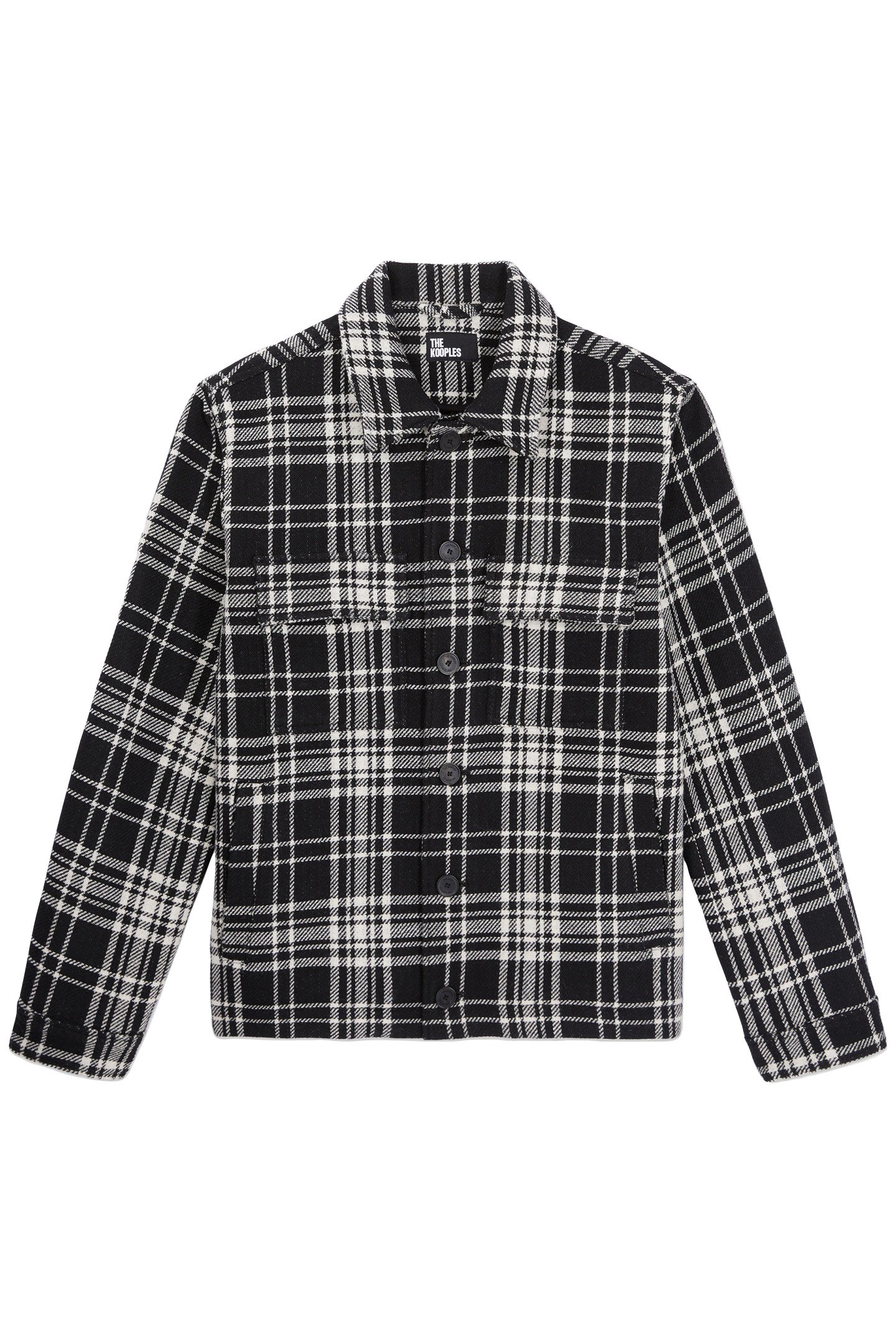 UNLINED OVERSHIRT JACKET BLACK WHITE 2