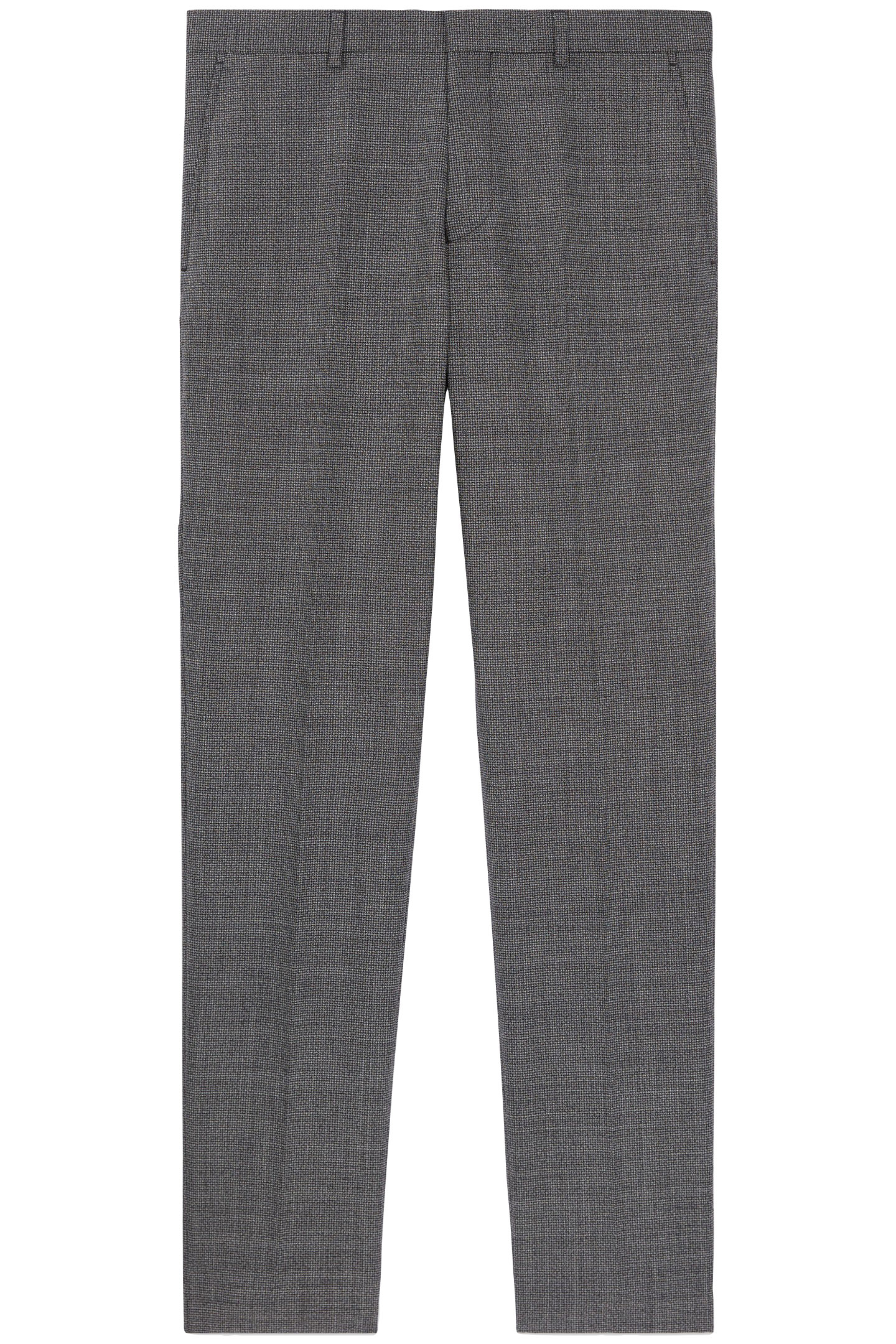 FITTED PLAID SUIT TROUSERS BLACK-ECRU 4