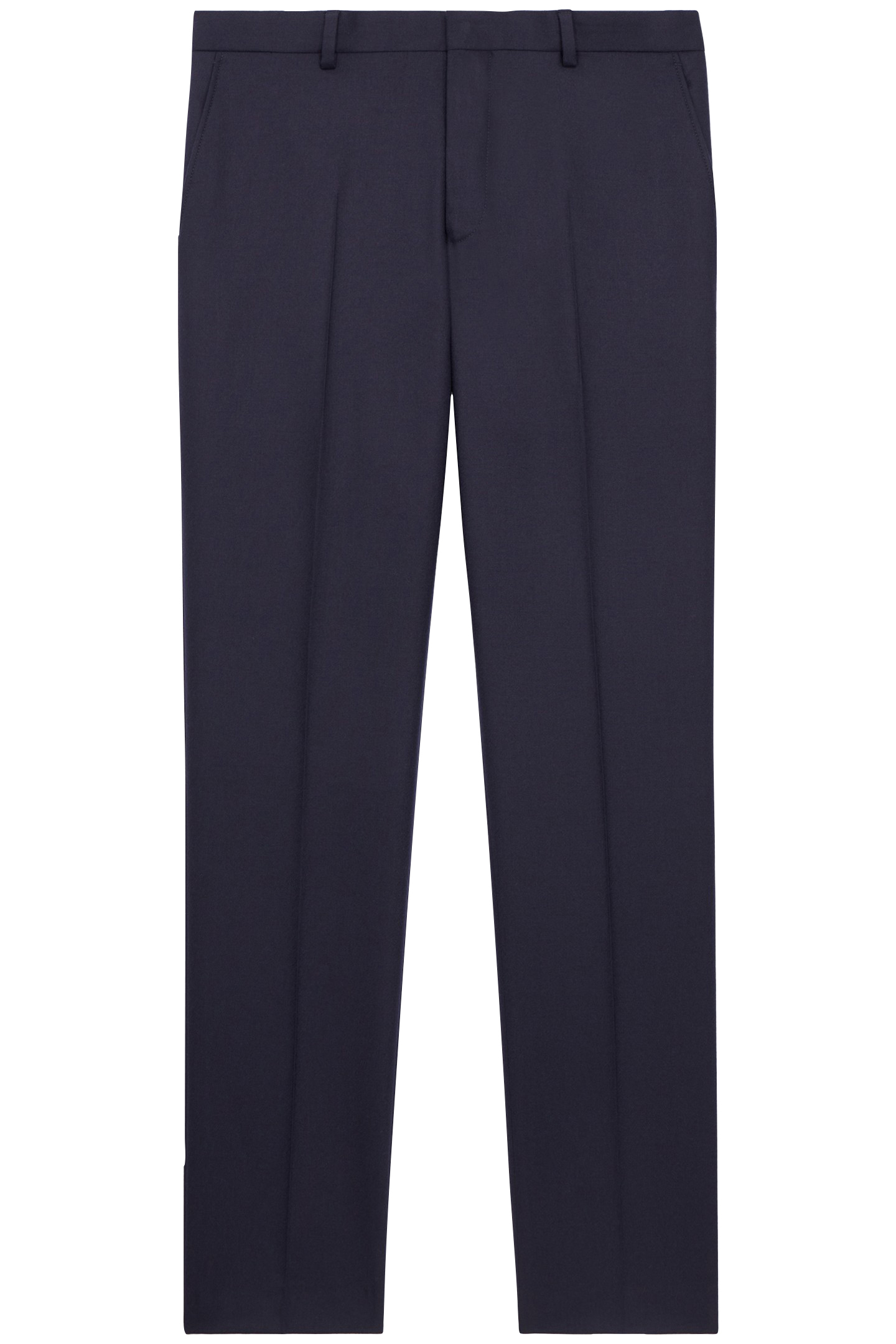 FITTED FLANNEL SUIT PANTS NAVY 3