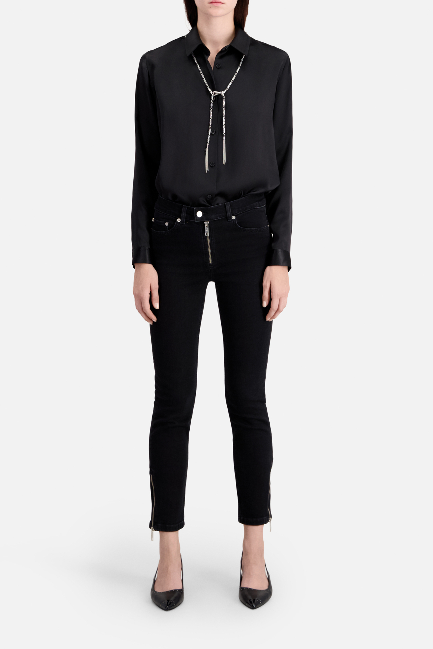 DENIM MOTORCYCLE JEANS WITH ZIPS 2