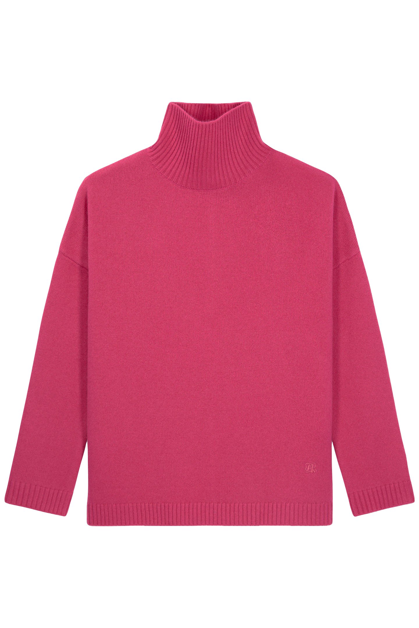 CASHMERE SWEATER WITH FUNNEL NECK AND EMBROIDERY FUSHIA 4