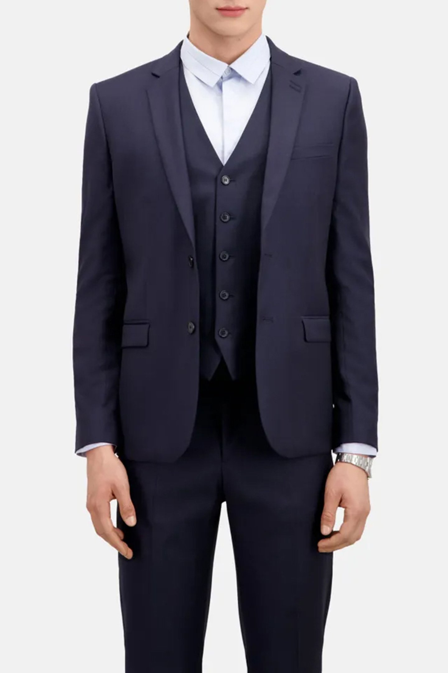 CLASSIC SINGLE-BREASTED SUIT JACKET NAVY 1