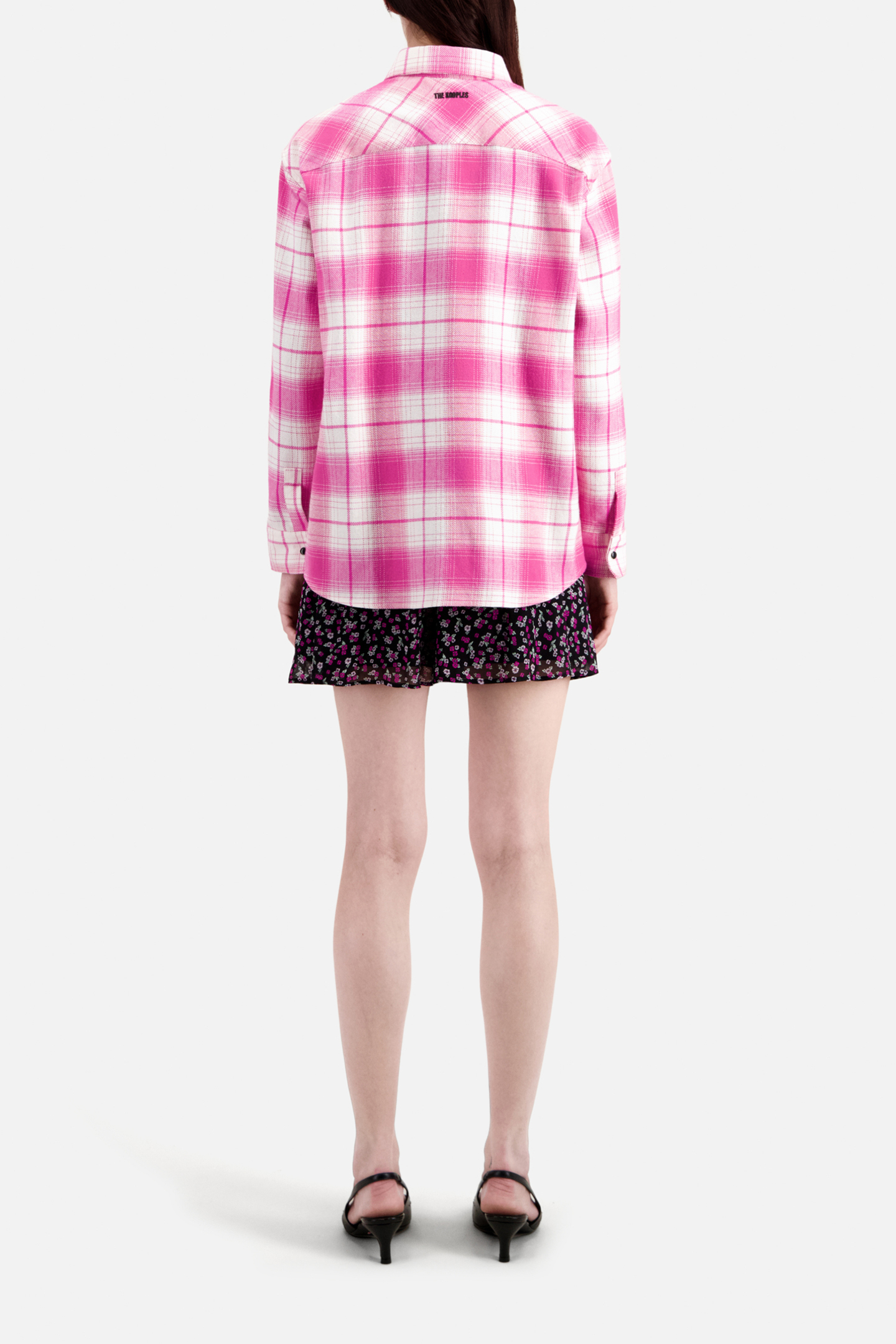 LONG-SLEEVED PLAID SHIRT PINK-WHITE 3