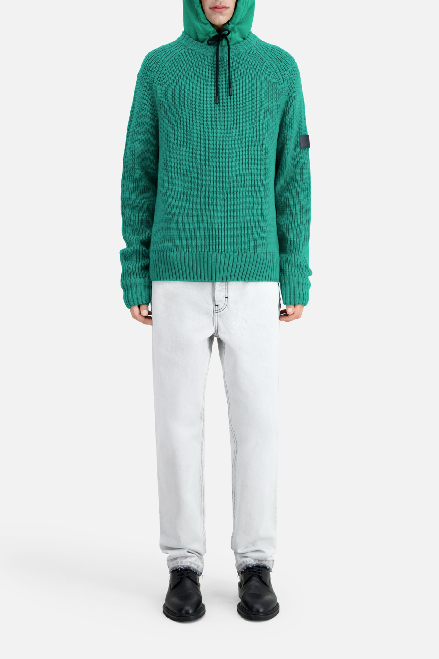 PULL COL ROND A COTES PERLEES GREEN 2