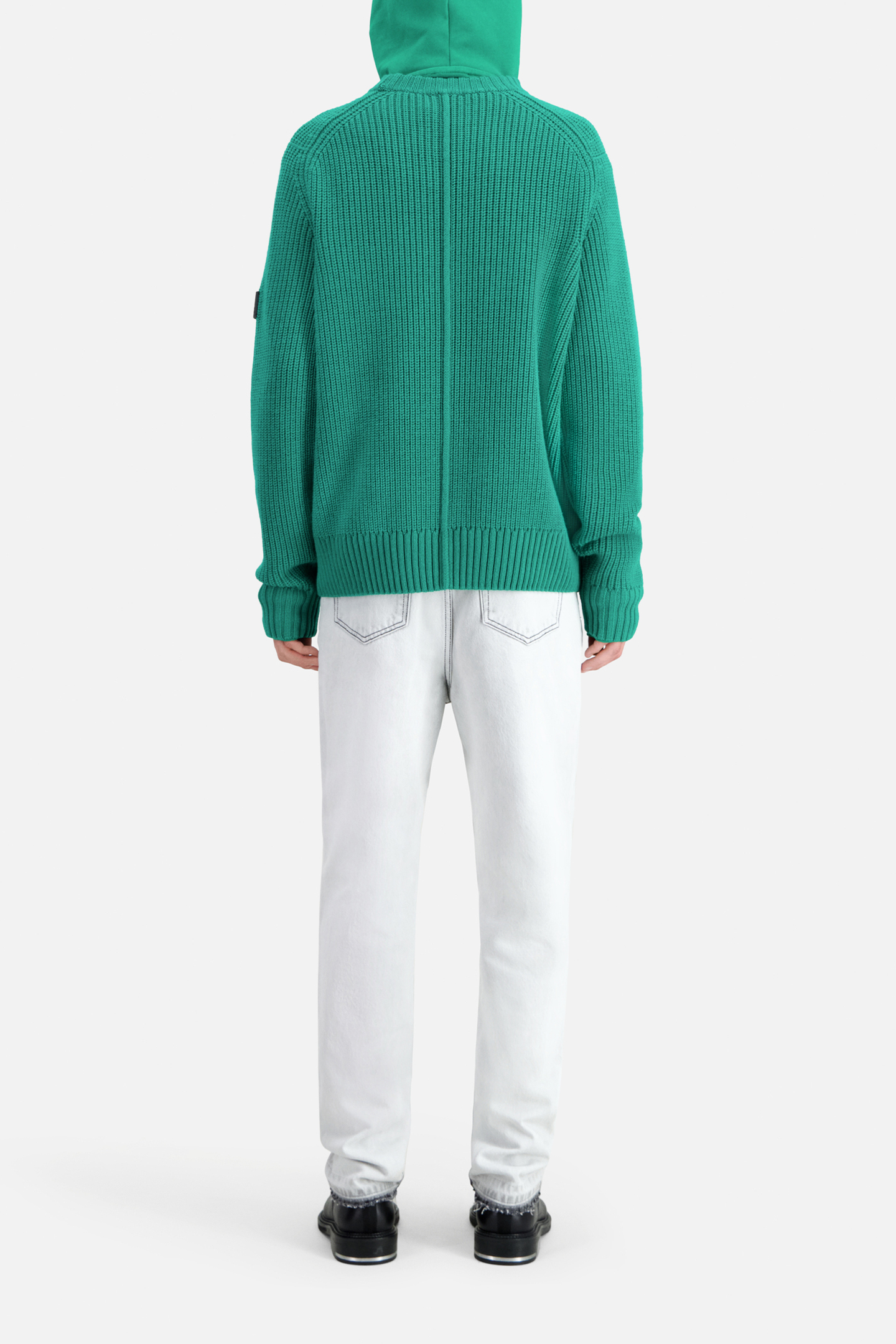 PULL COL ROND A COTES PERLEES GREEN 3