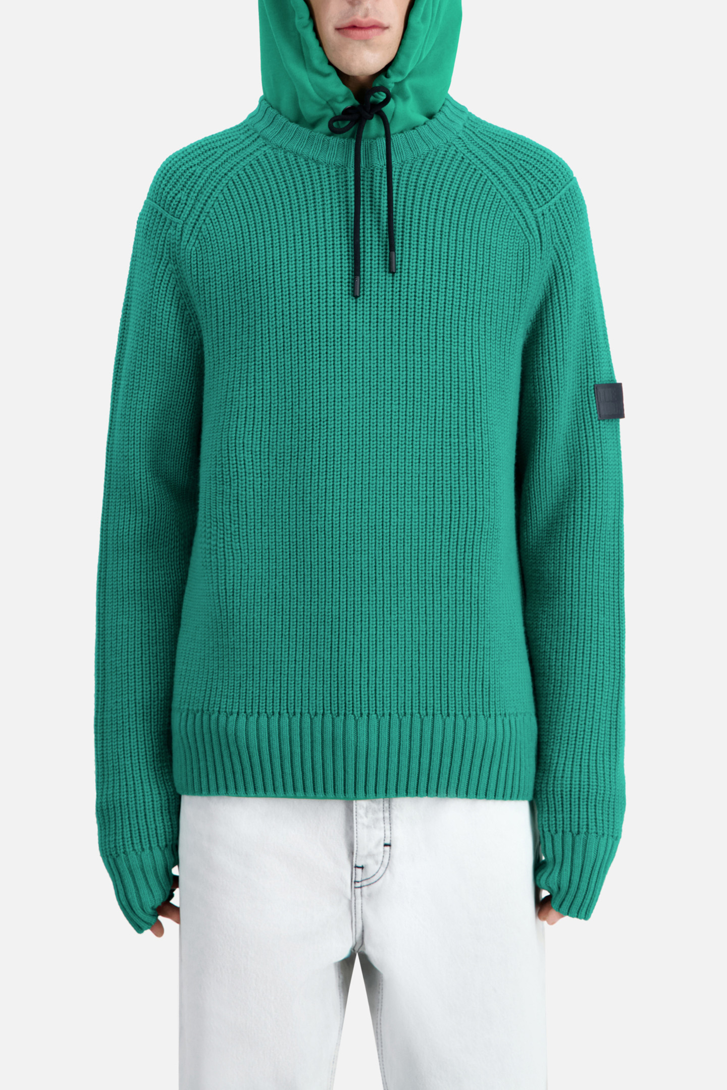 PULL COL ROND A COTES PERLEES GREEN 1