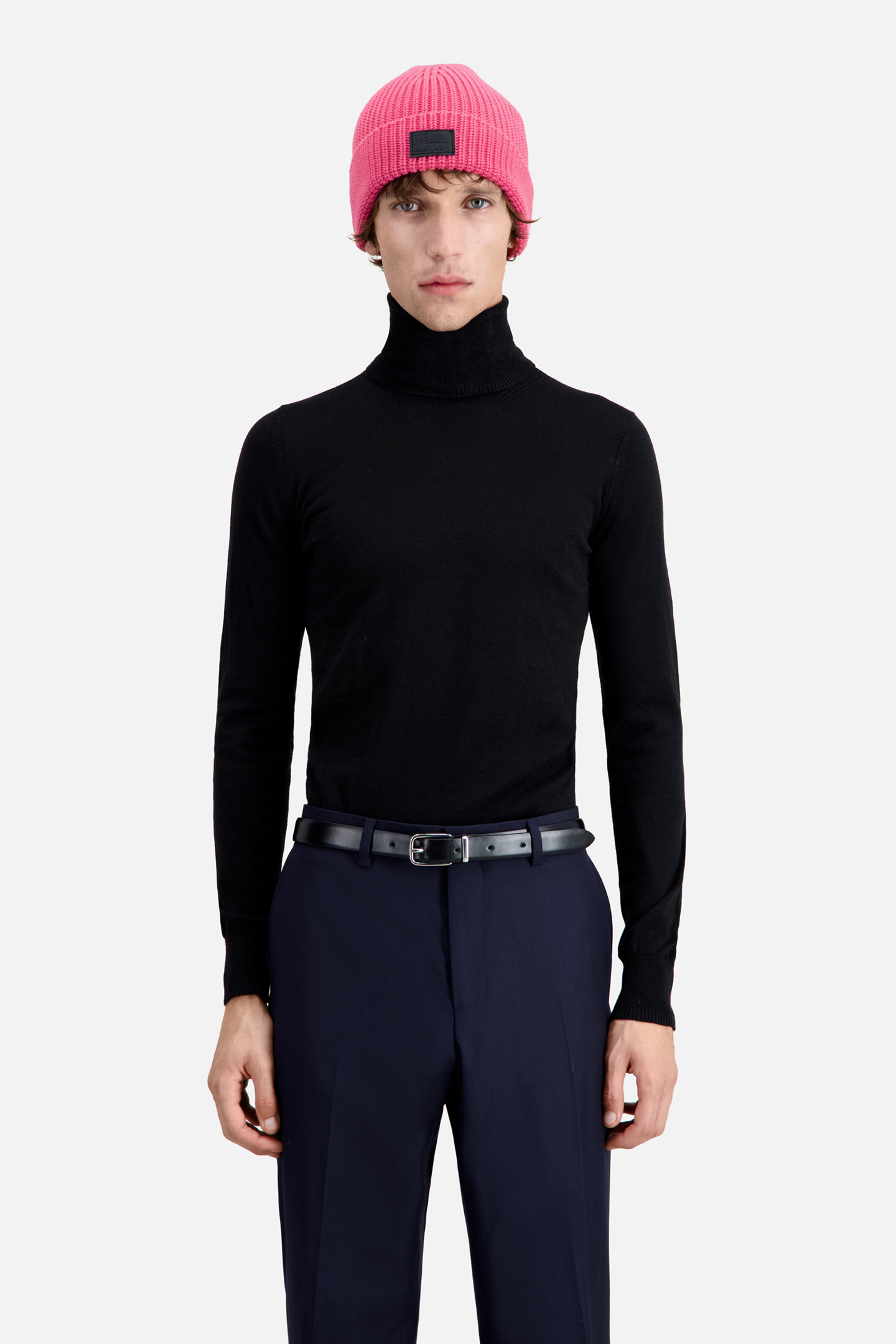 WOOL HAT WITH LEATHER PATCH OLD PINK 2