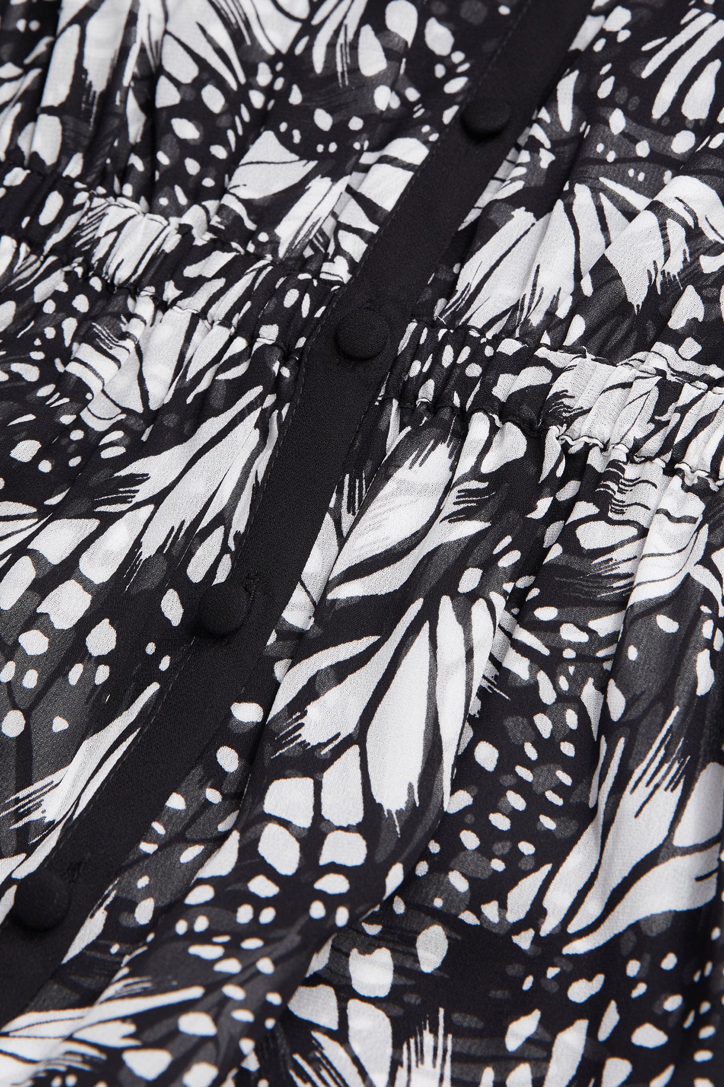 LONG-SLEEVED BUTTON-DOWN DRESS BLACK WHITE 7