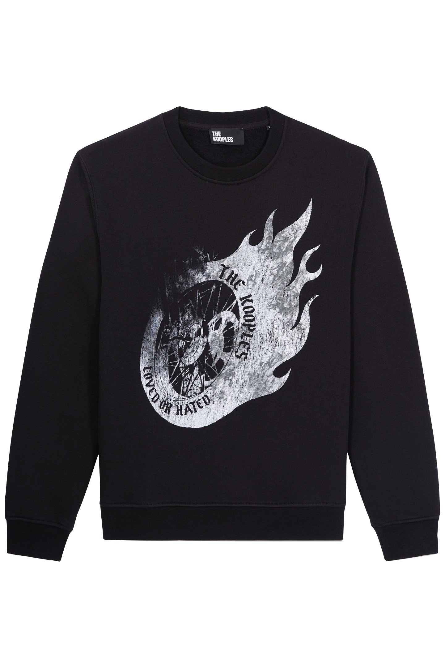 SWEATSHIRT WITH WHEEL AND FLAMES PRINT BLACK 4