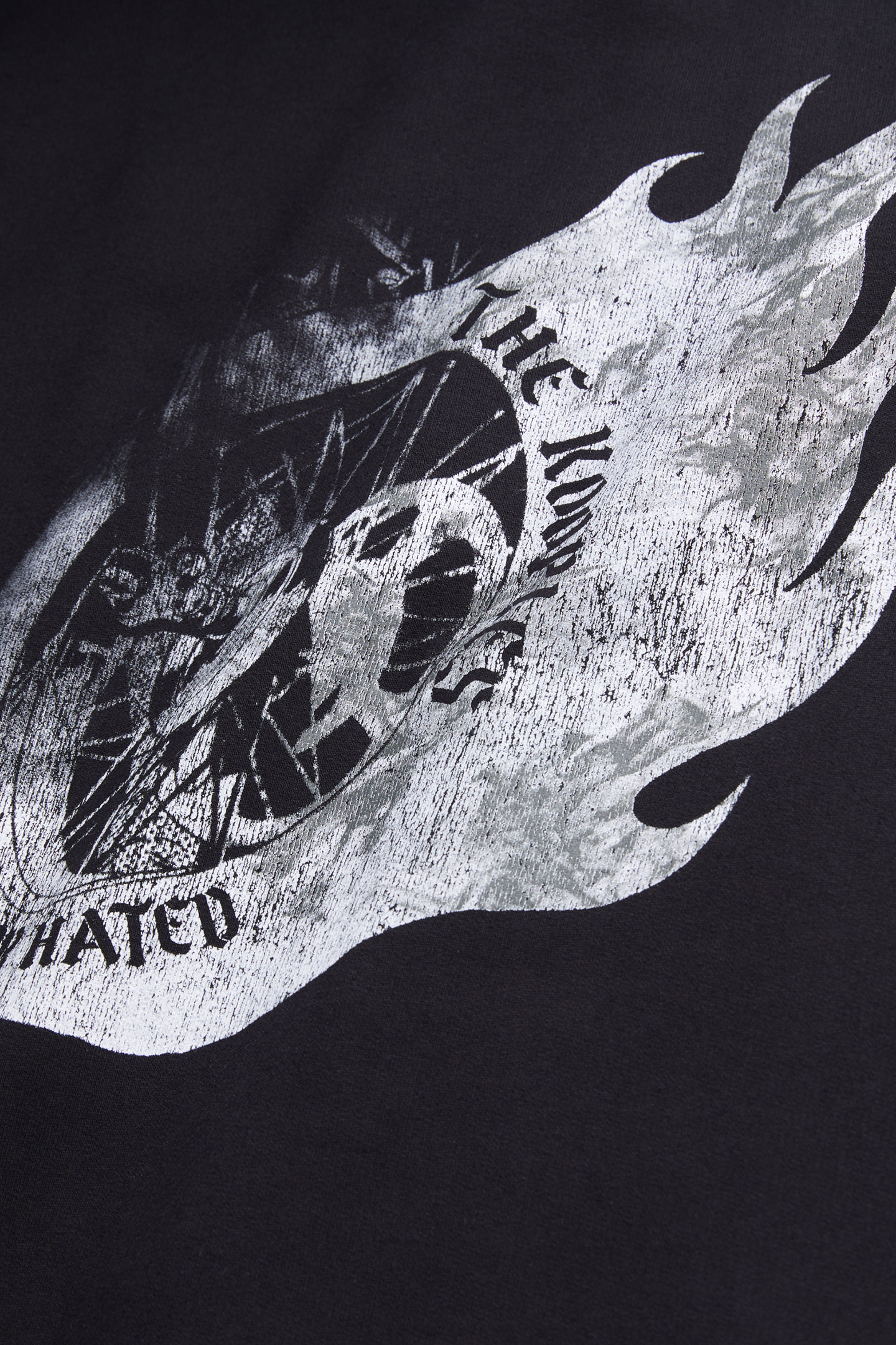 SWEATSHIRT WITH WHEEL AND FLAMES PRINT BLACK 5