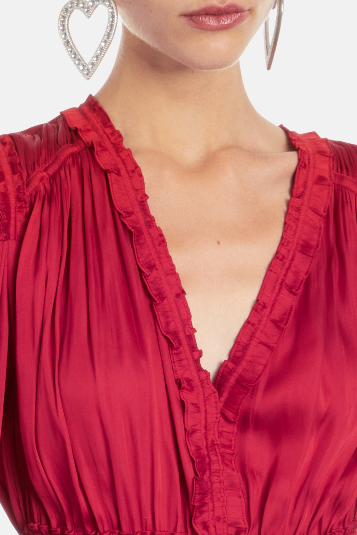 SHORT PLEATED DRESS LIGHT BURGUNDY 6