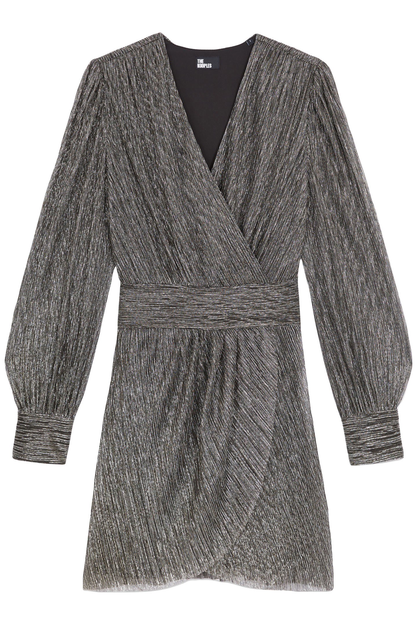 SHORT LUREX WRAP DRESS SILVER 1