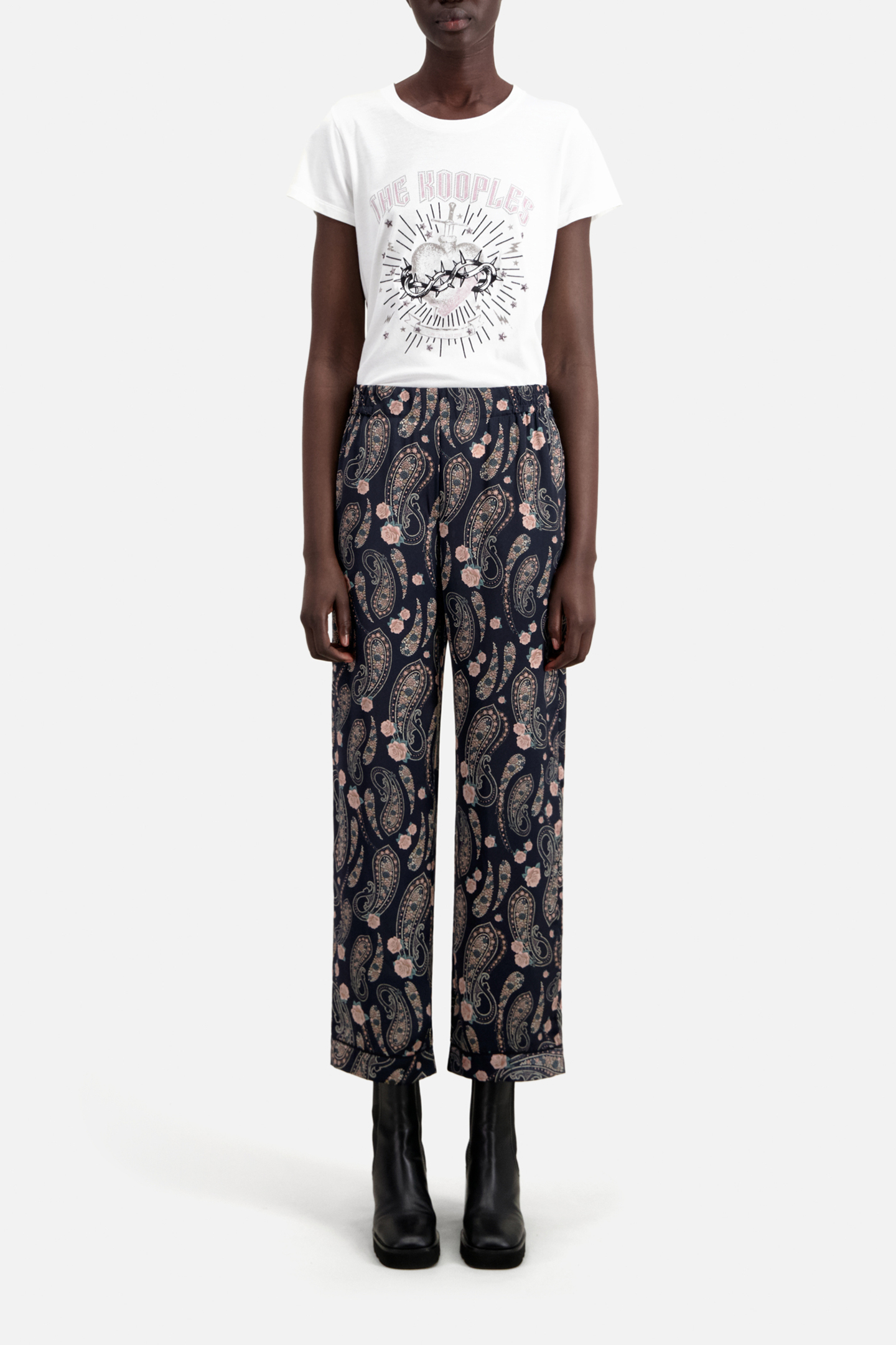 LOOSE PANTS BLACK/PINK 2