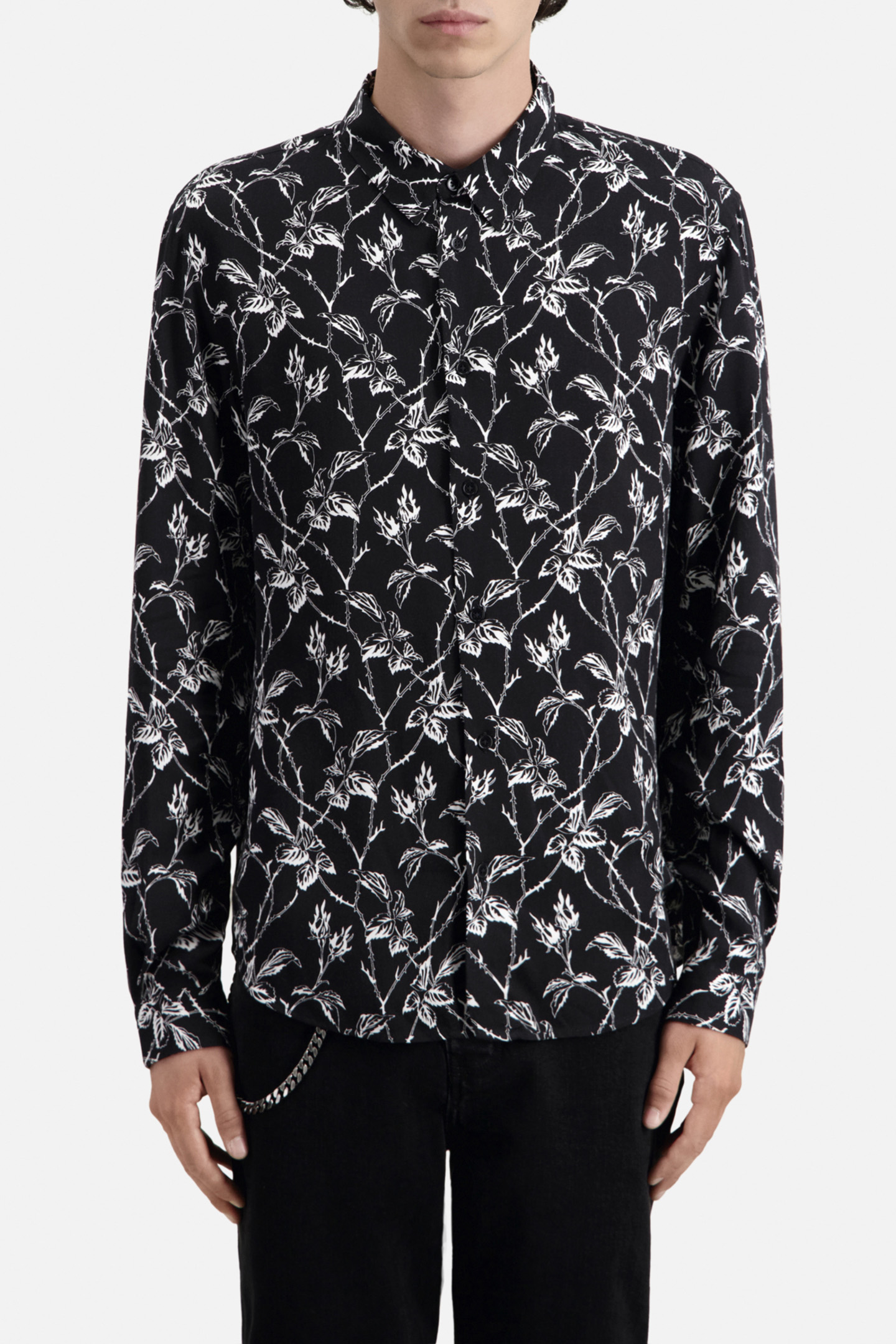 LONG SLEEVE SHIRT BLACK WHITE 1