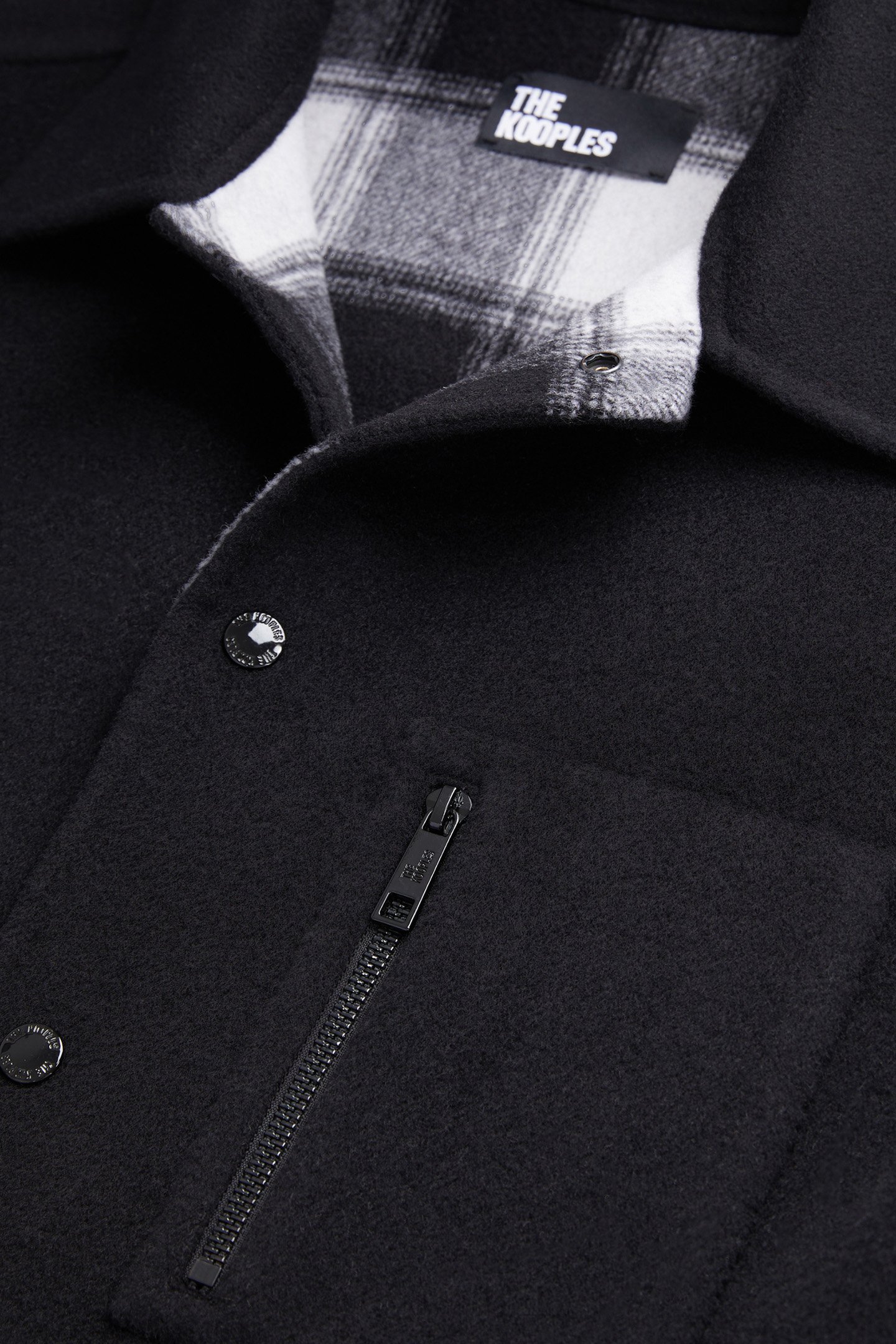 DOUBLE-SIDED WOOL JACKET WITH CHECKED INSIDE BLACK GREY 5